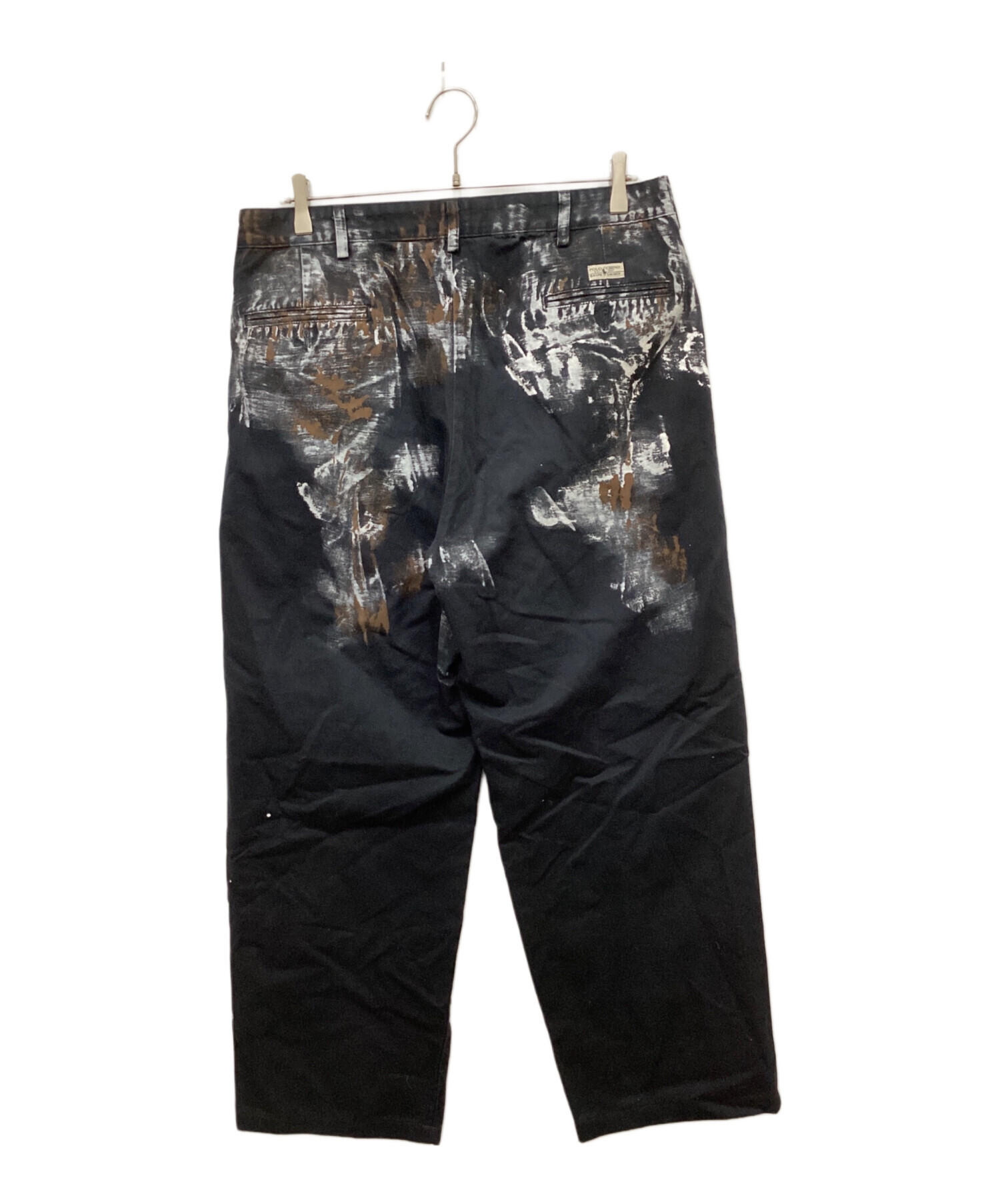 90s polo ralph lauren ベイカーパンツ　古着　ラルフ 90s ポロ ラルフローレン ベイカータイプ リネン×コットンパンツ 薄青