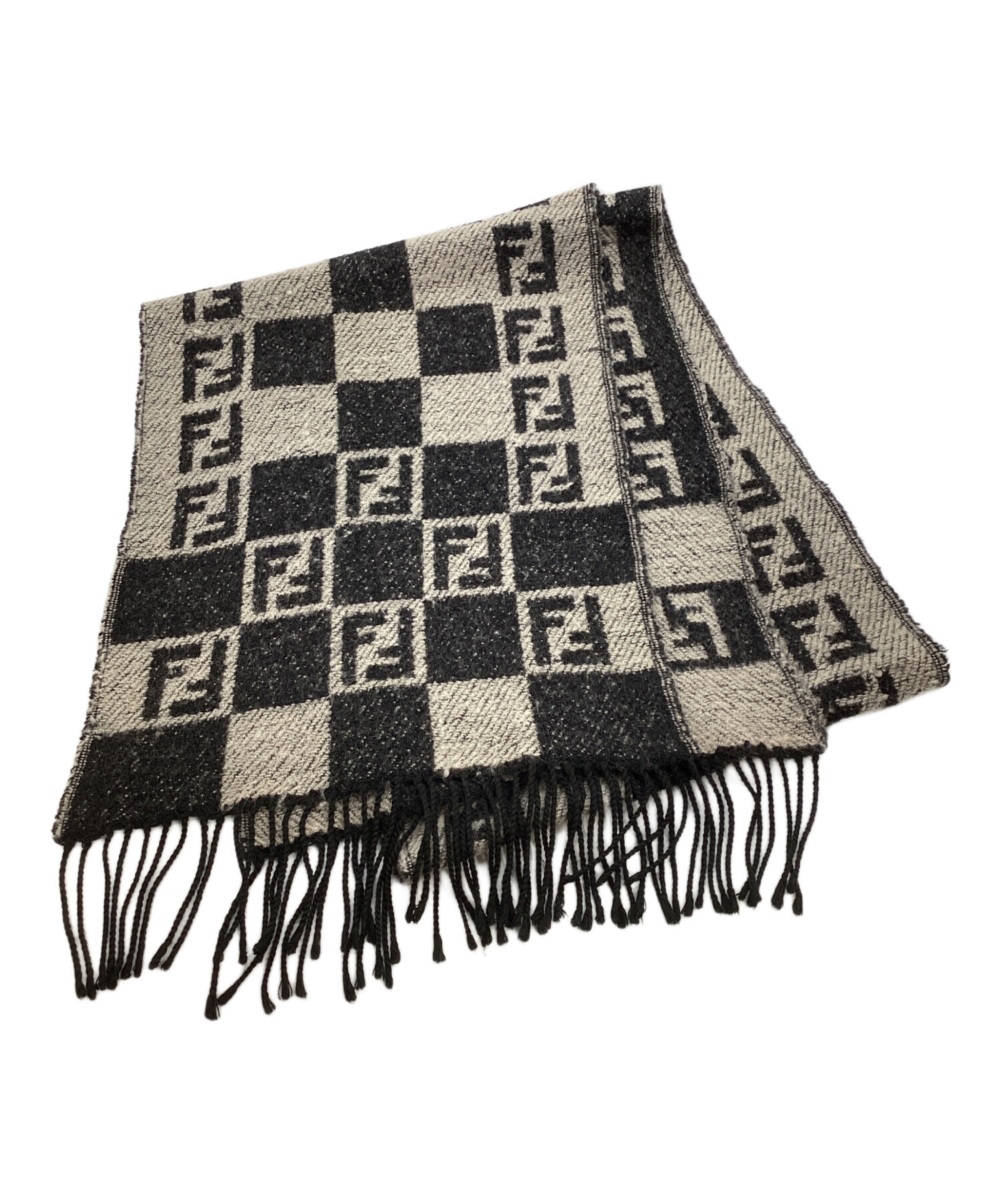 中古・古着通販】FENDI (フェンディ) ズッカ柄マフラー ブラック