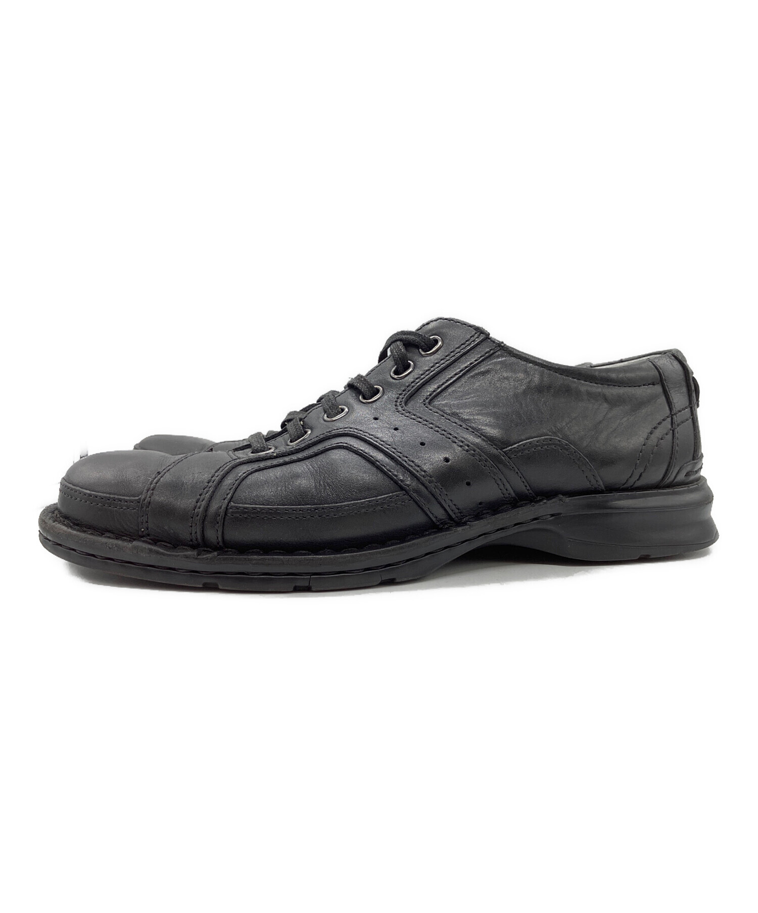 中古・古着通販】CLARKS (クラークス) レザースニーカー ブラック