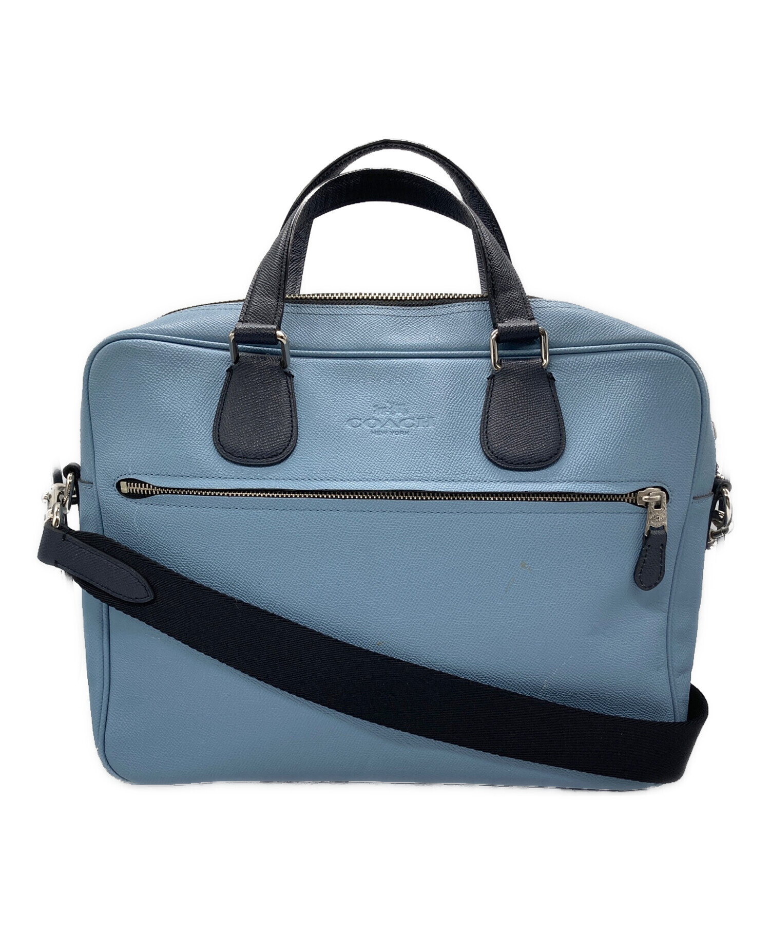 中古　coach ブルーグレーシグネイチャーブルゾン　コーチ 中古・古着通販】COACH (コーチ) ハドソンクロスグレイン スカイブルー