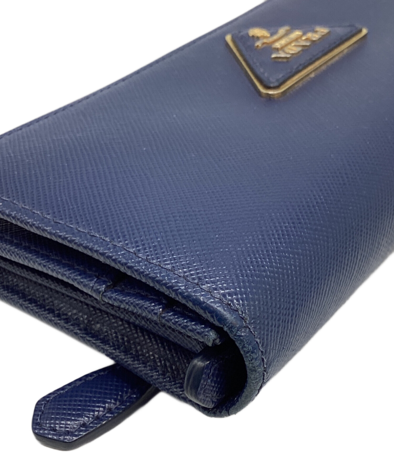 プラダ　PRADA サフィアーノレザー 長財布 ネイビー 中古・古着通販】PRADA (プラダ) サフィアーノ長財布 ネイビー
