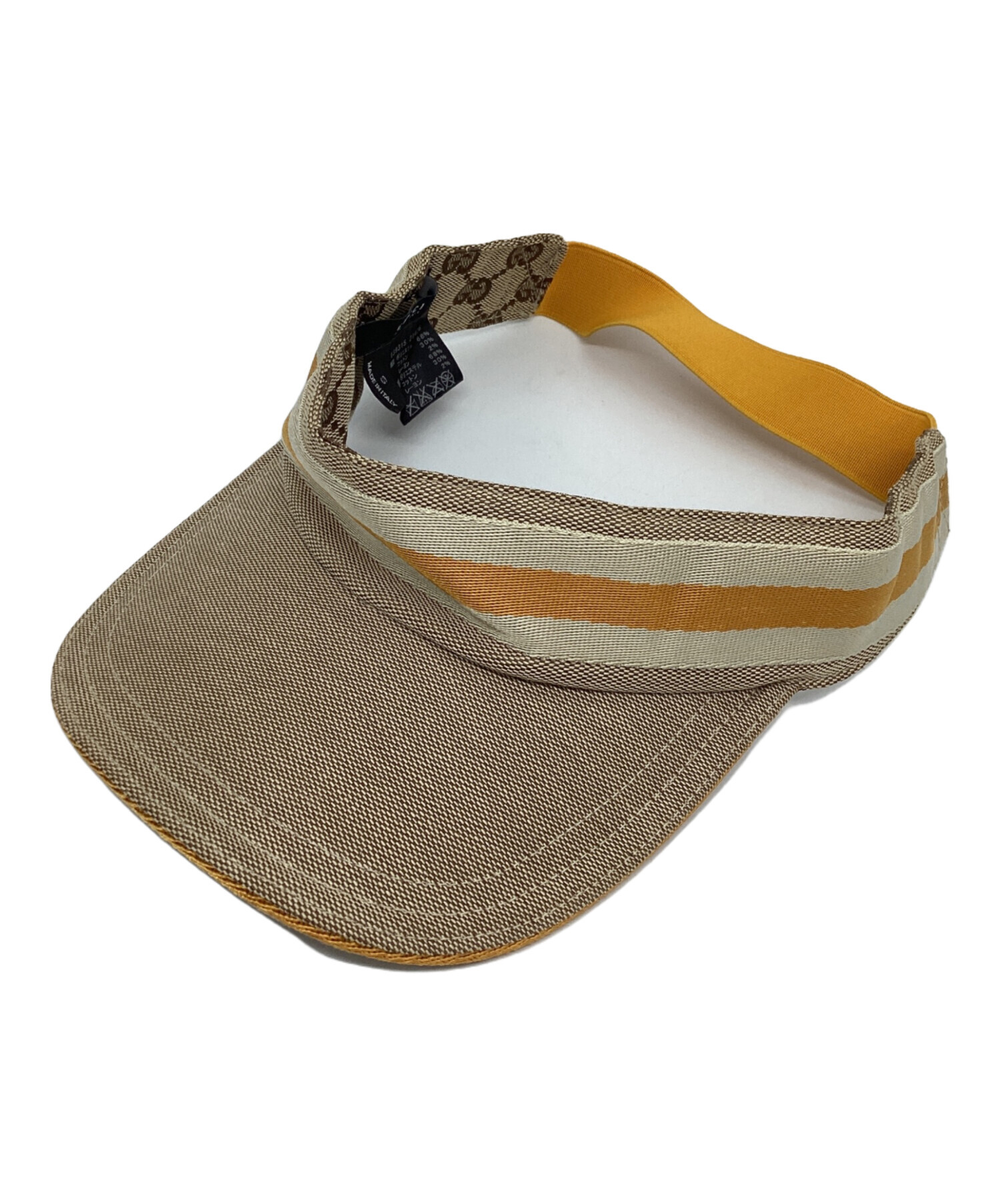 (中古)GUCCI GGパターン サンバイザー ベージュ 中古・古着通販】GUCCI (グッチ) GGキャンバスサンバイザー ベージュ