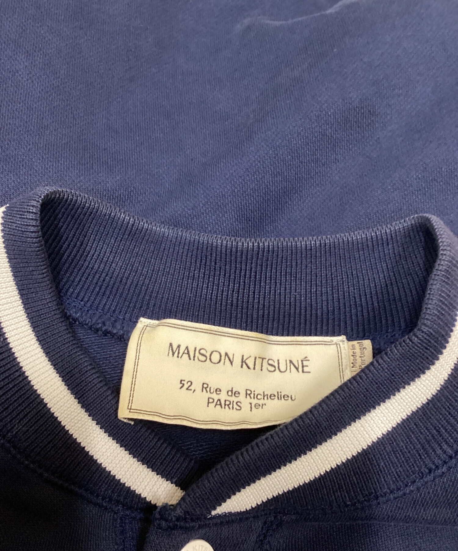 中古・古着通販】maison kitsune (メゾンキツネ) スタジャン ネイビー