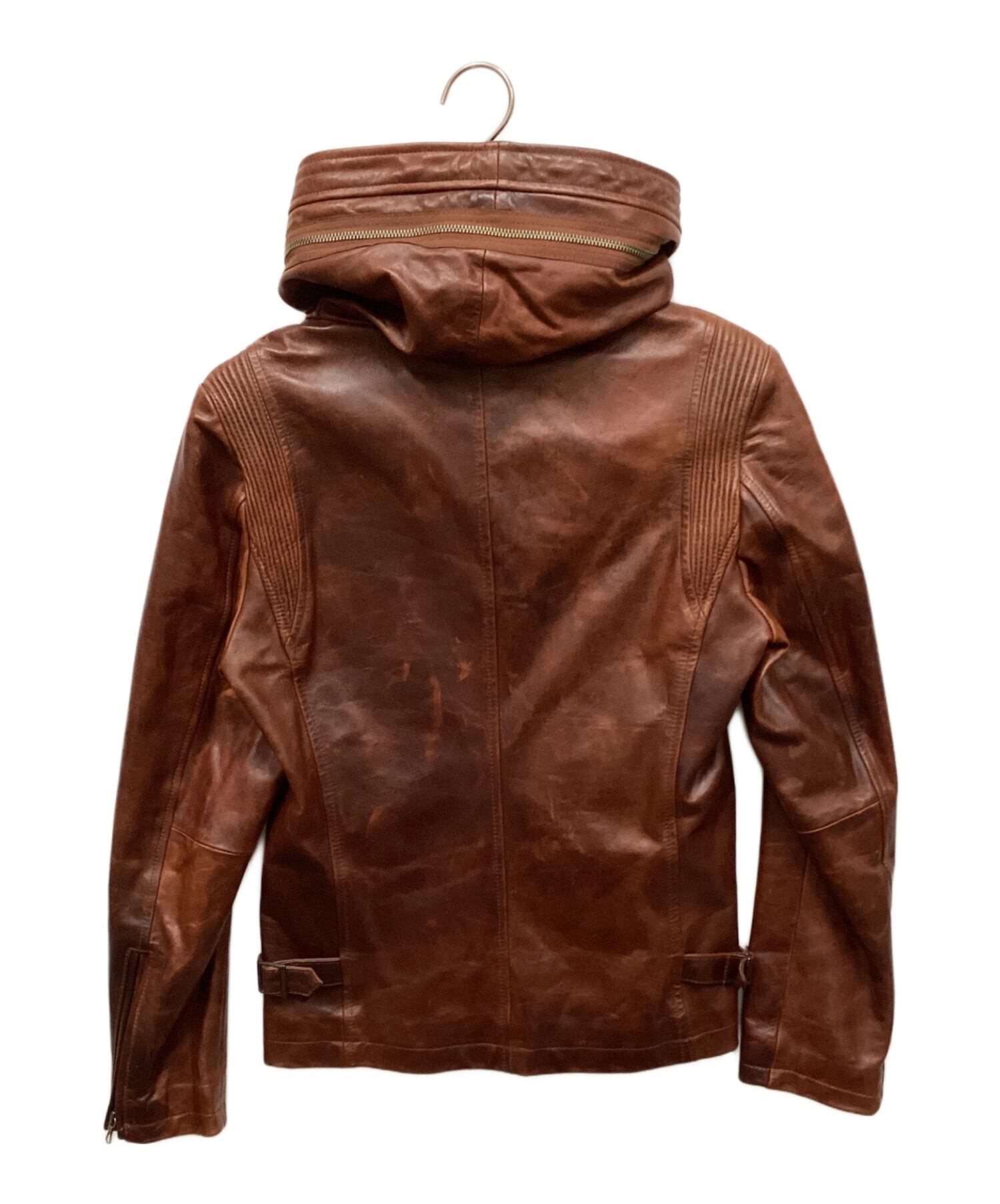 ◆Haruf レザージャケット ブラウン 3Lサイズ 本革 馬革 10635 Haruf ブラウンレザージャケット 公式通販 Haruf ブラウンレザー