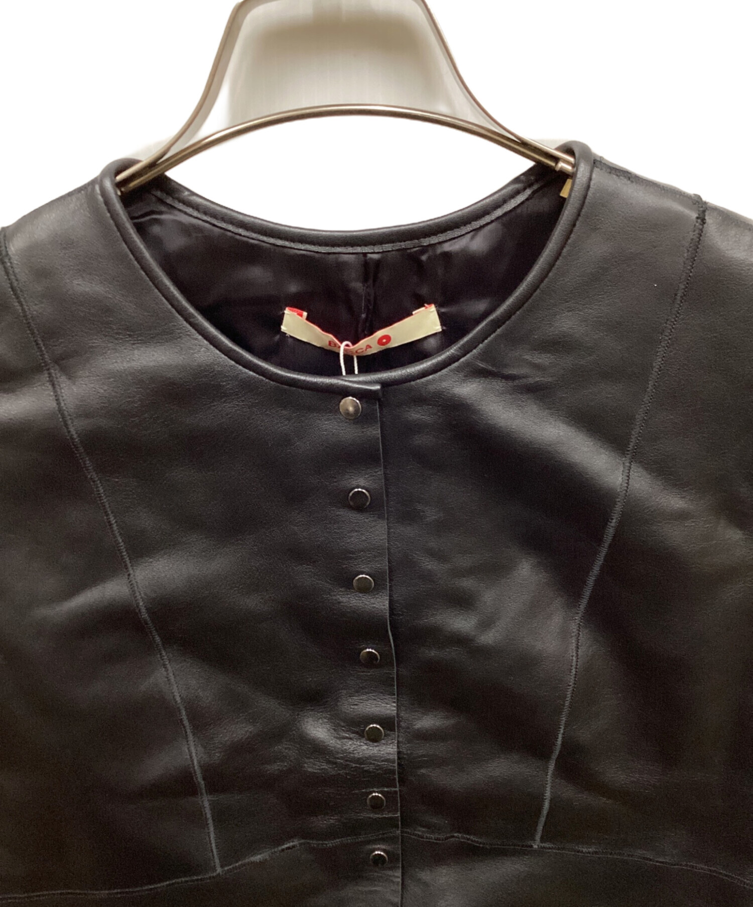 中古・古着通販】BACCA (バッカ) ソフトシープレザー ペプラムベスト