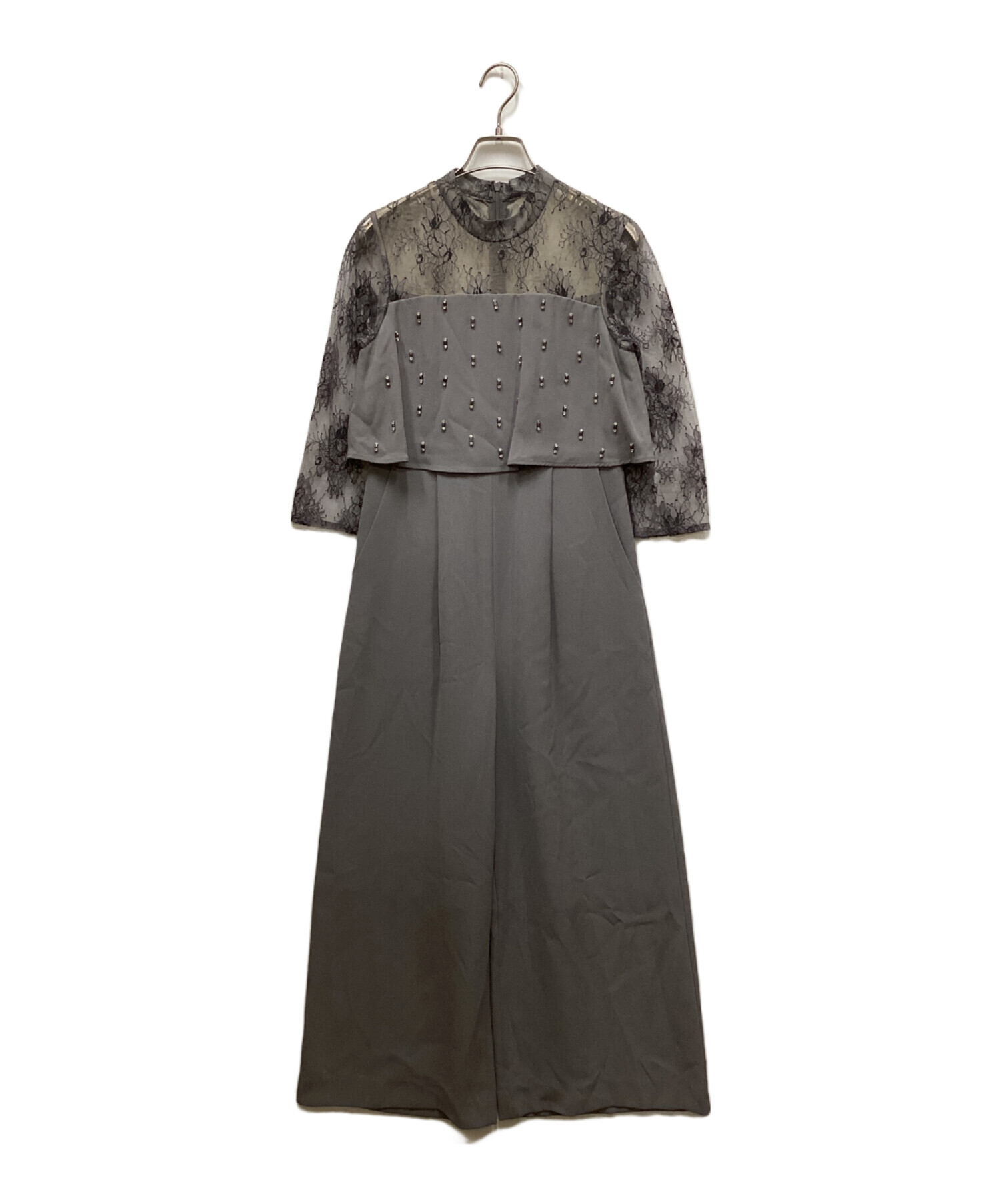 値引き【新品・1度だけ着用】結婚式に！刺繍ワイドサロペット