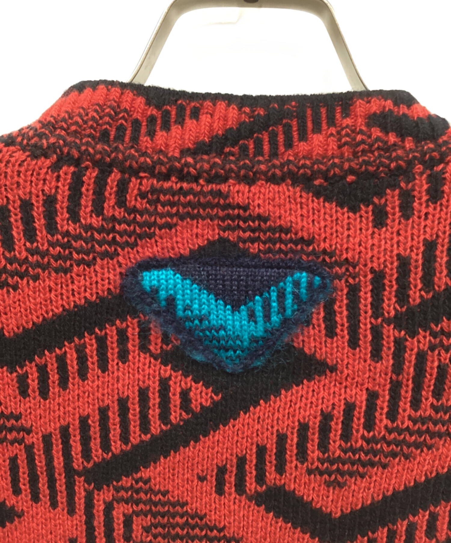 中古・古着通販】PRADA (プラダ) カシミヤ混総柄ニット レッド サイズ