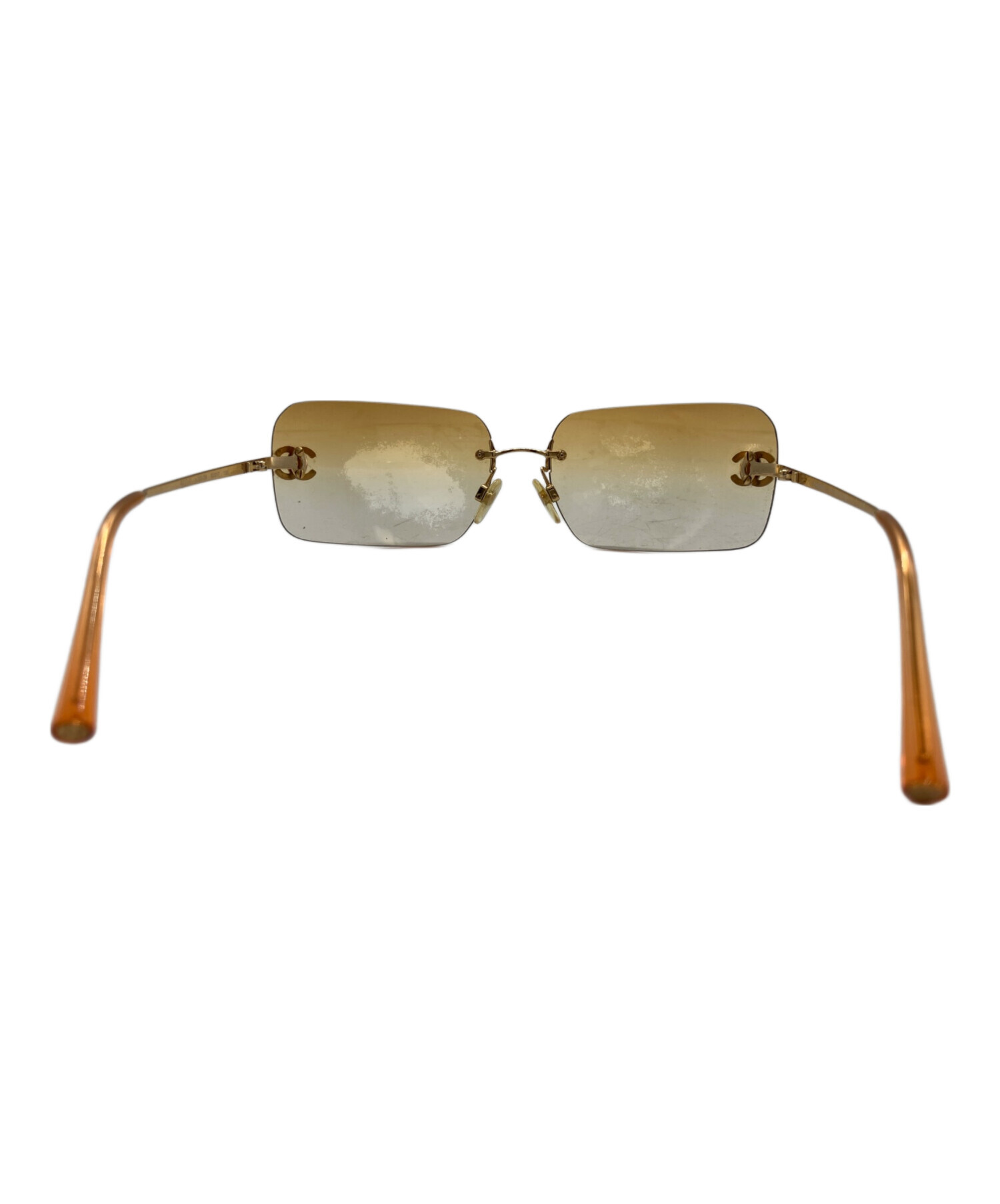 美品 CHANEL シャネル リムレスサングラス ゴールド×ブラウン 1063 美品 CHANEL シャネル リムレスサングラス ゴールド×ブラウン 1063
