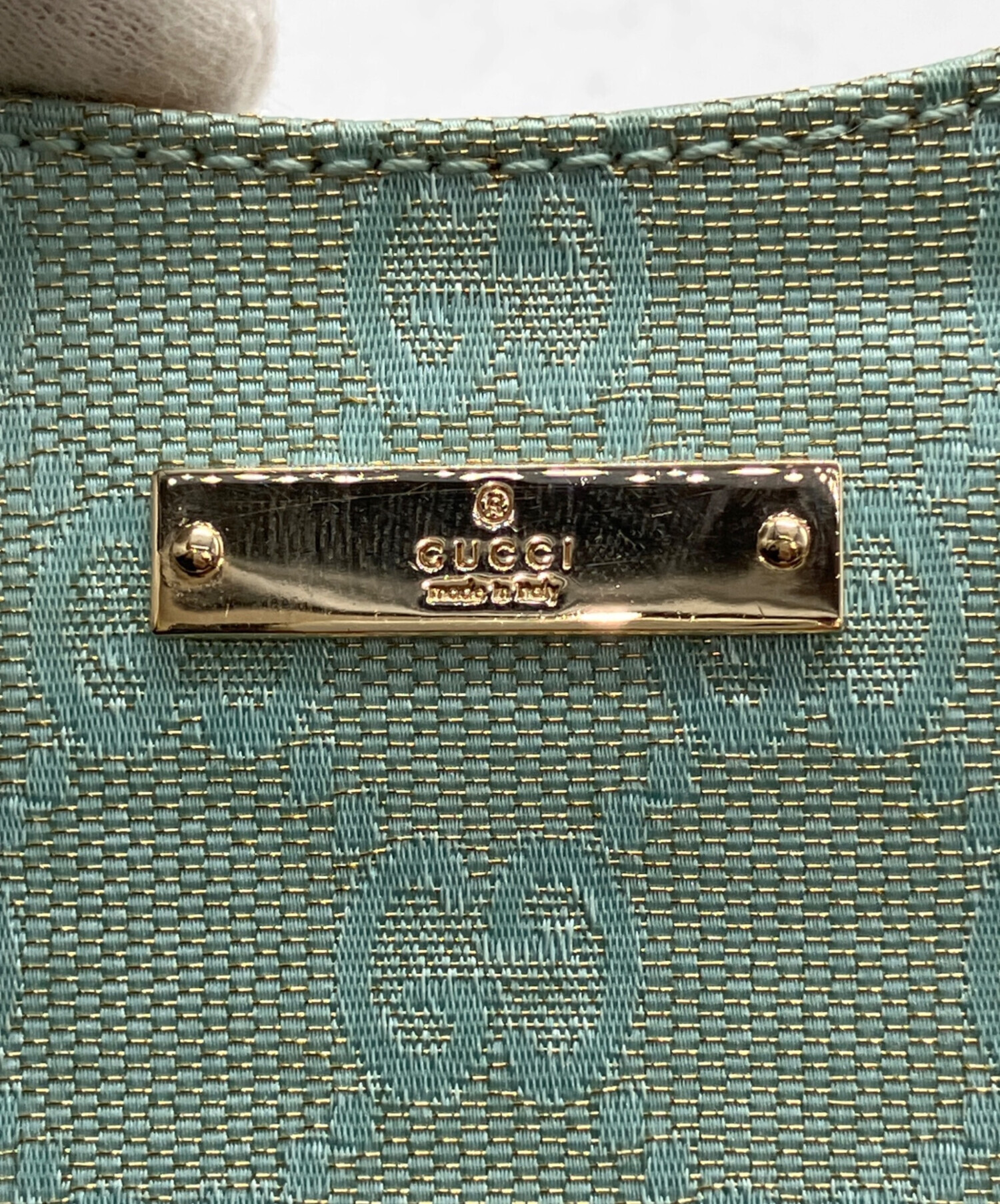 中古・古着通販】GUCCI (グッチ) GGキャンバスパーティーバッグ スカイ 