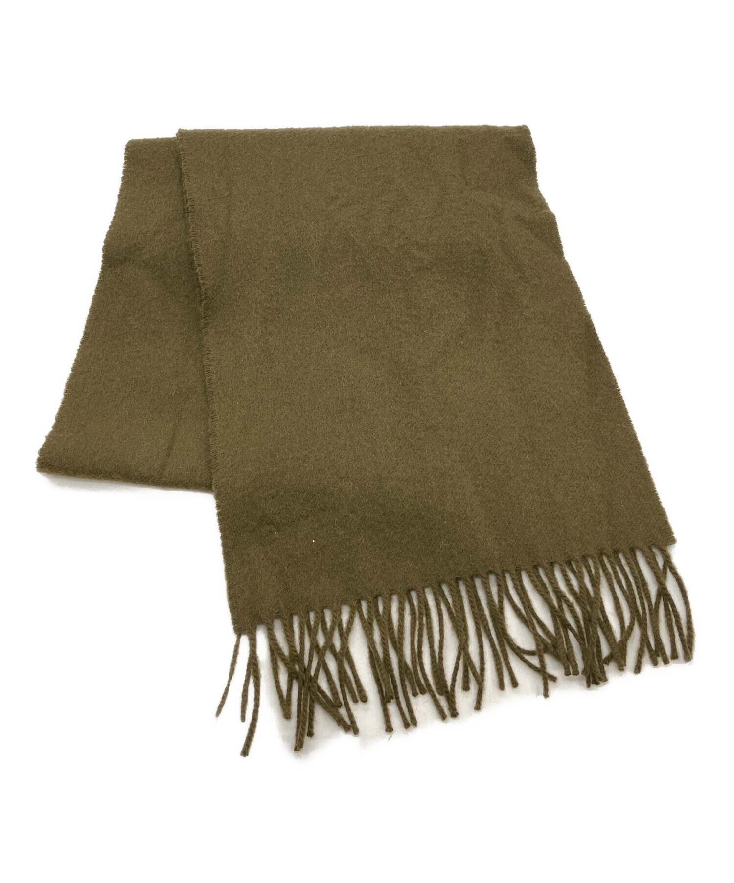 Johnstons of Elgin 100%カシミヤマフラー オリーブグリーン 中古・古着通販】JOHNSTONS OF ELGIN (ジョンストンズオブエルガン