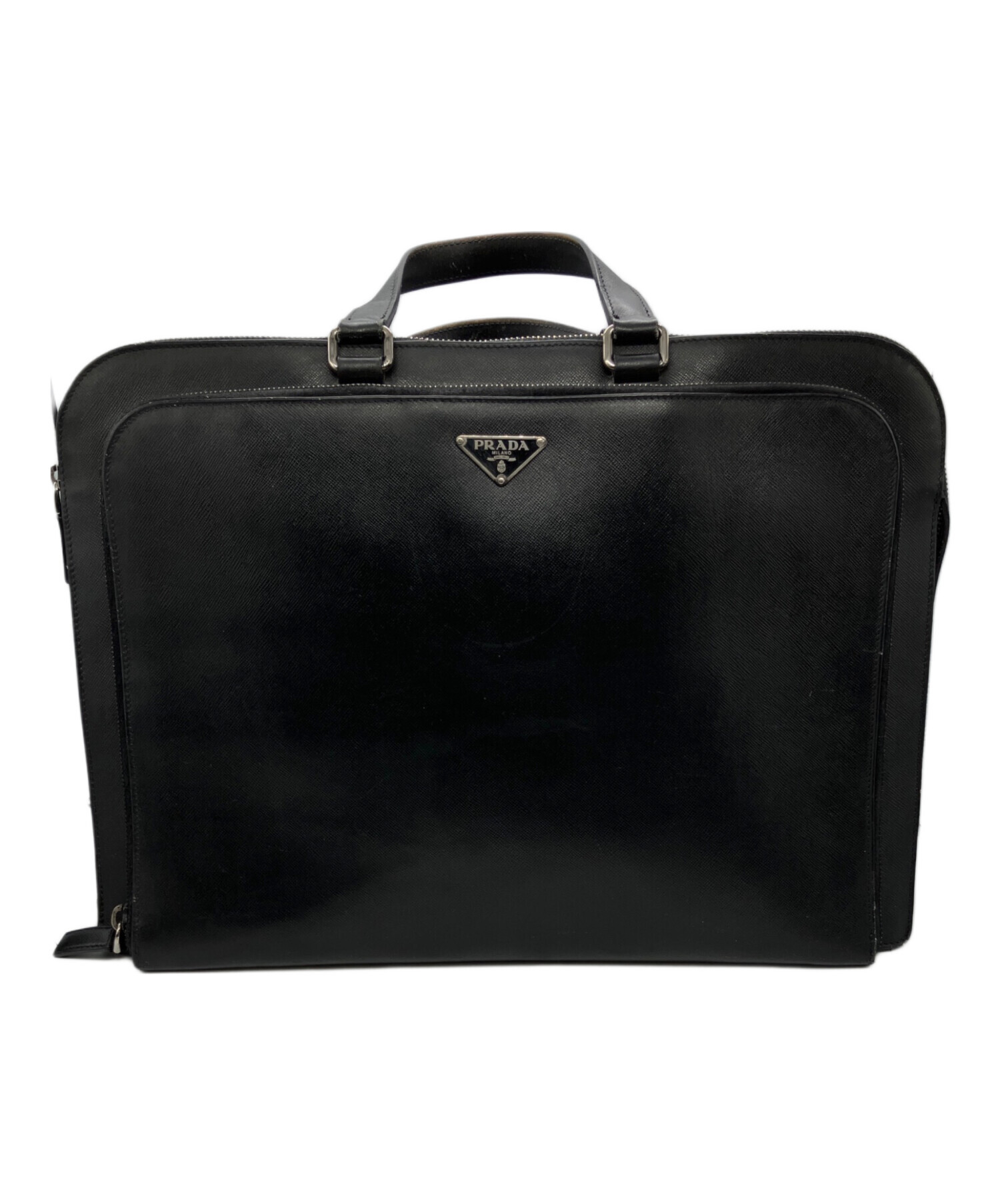 中古・古着通販】PRADA (プラダ) サフィアーノブリーフケース ブラック