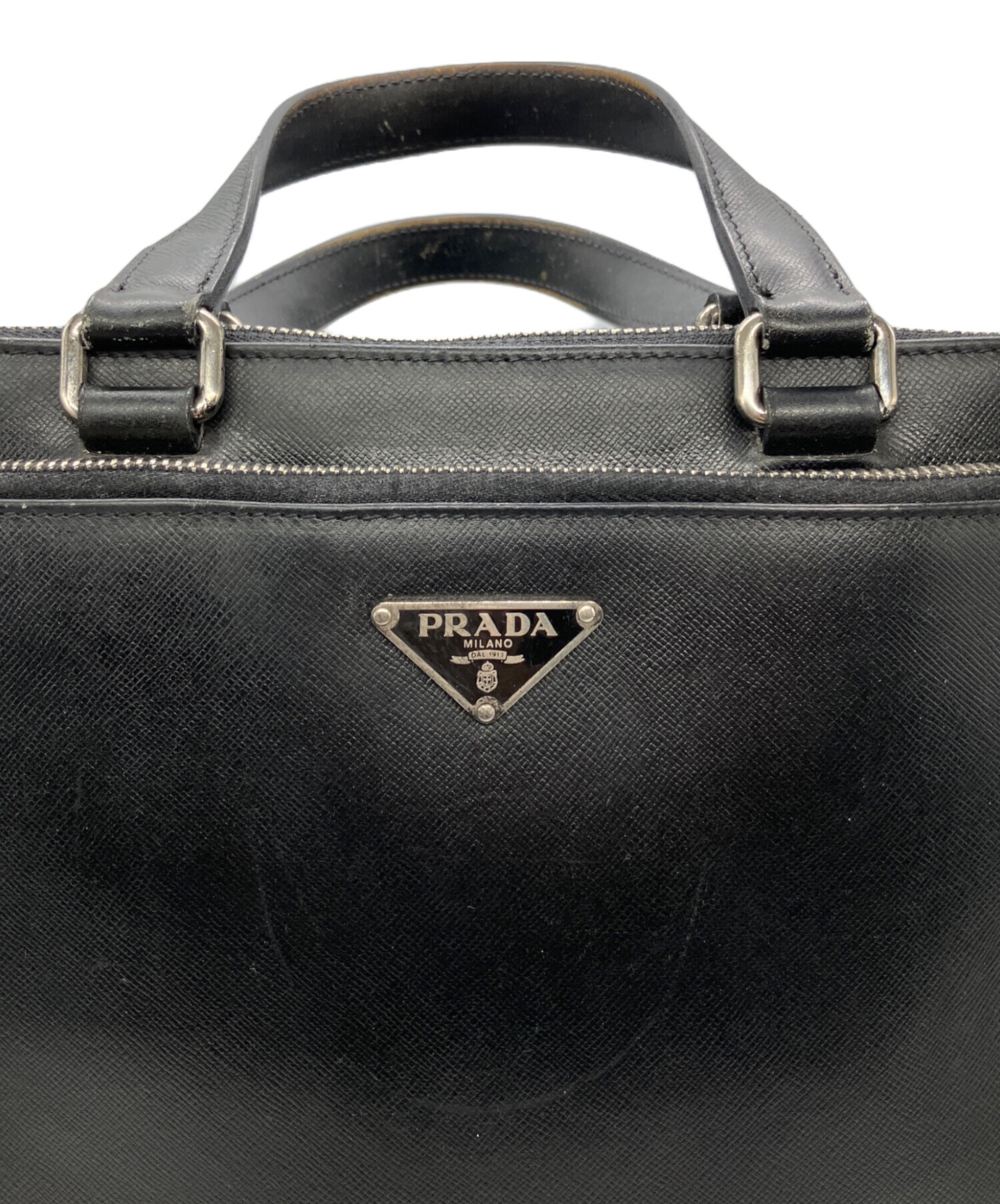 【美品】PRADA サフィアーノレザー ブリーフケース ブラック　ギャランティ付 楽天市場】【美品】プラダ 【PRADA】 サフィアーノレザー ブリーフ