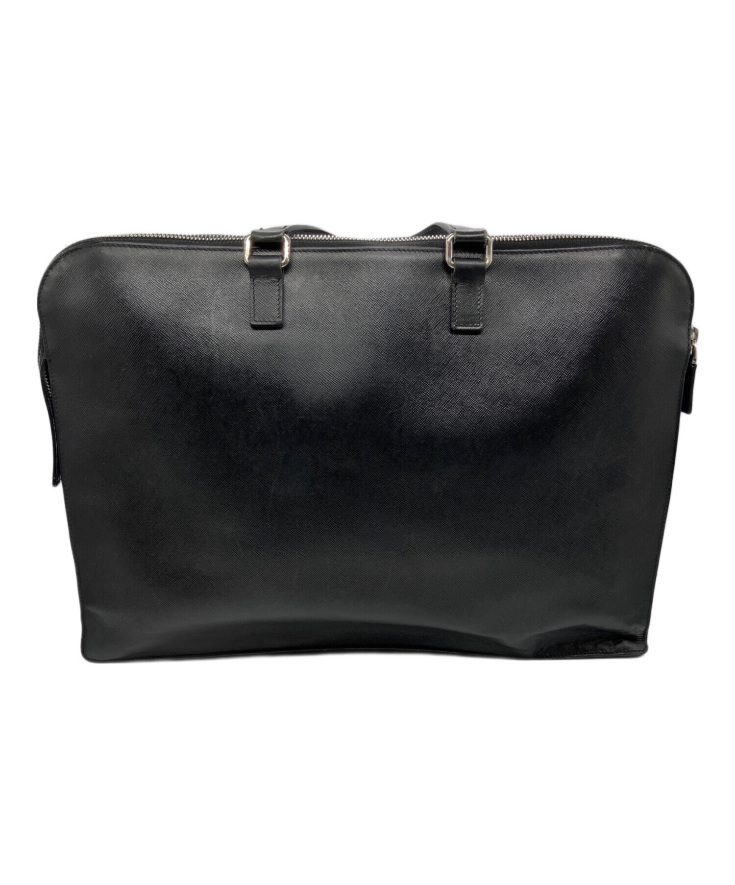 【美品】PRADA サフィアーノレザー ブリーフケース ブラック　ギャランティ付 プラダ/PRADA/サフィアーノ/ブリーフケース/ビジネスバッグ/メンズ