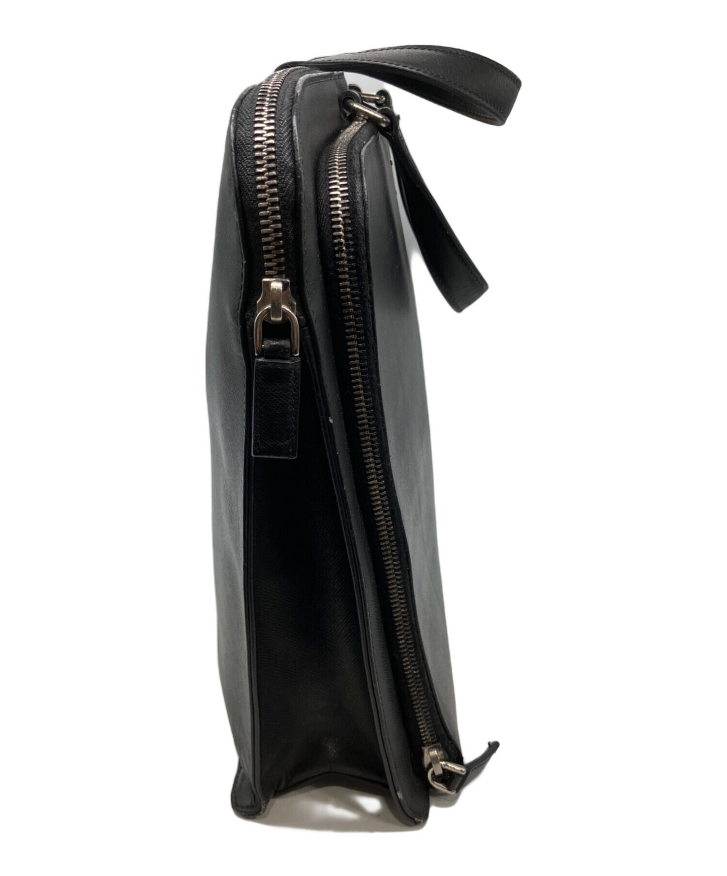 中古・古着通販】PRADA (プラダ) サフィアーノブリーフケース ブラック