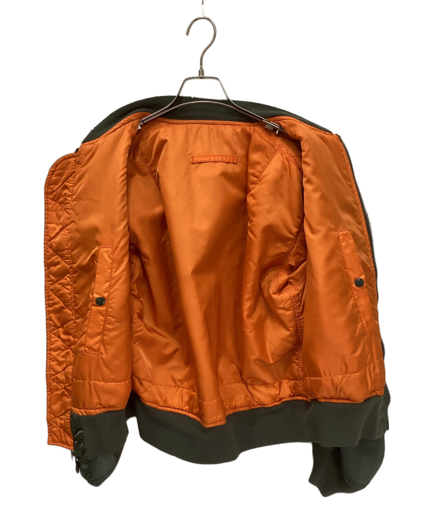 中古・古着通販】ALPHA (アルファ) MA-1ジャケット グリーン×オレンジ