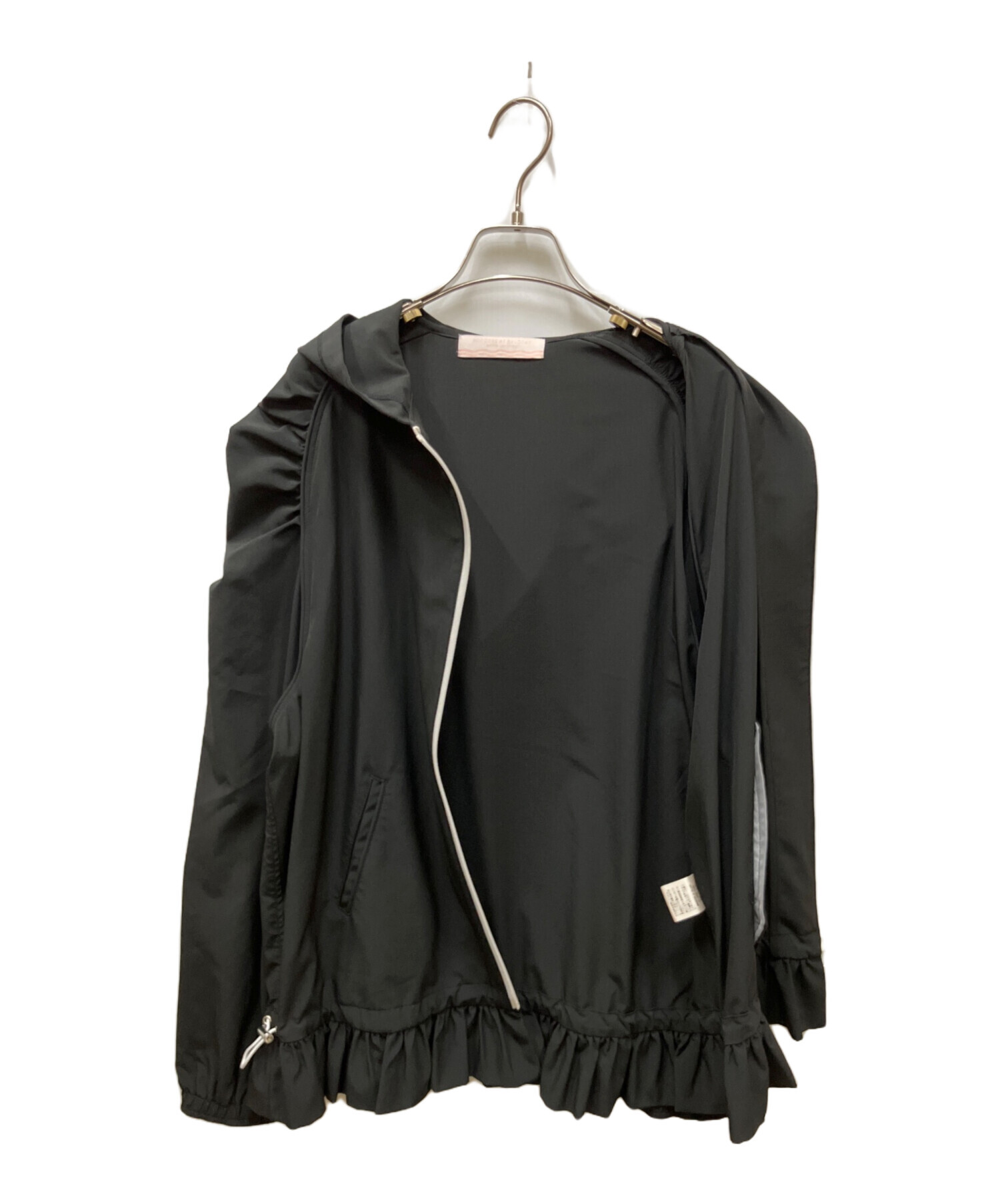 【タグ付き未使用品】ボーダーズ アット バルコニー ペムラムジャケット 36 黒 BORDERS at BALCONY 今季ノーカラージャケットブラック