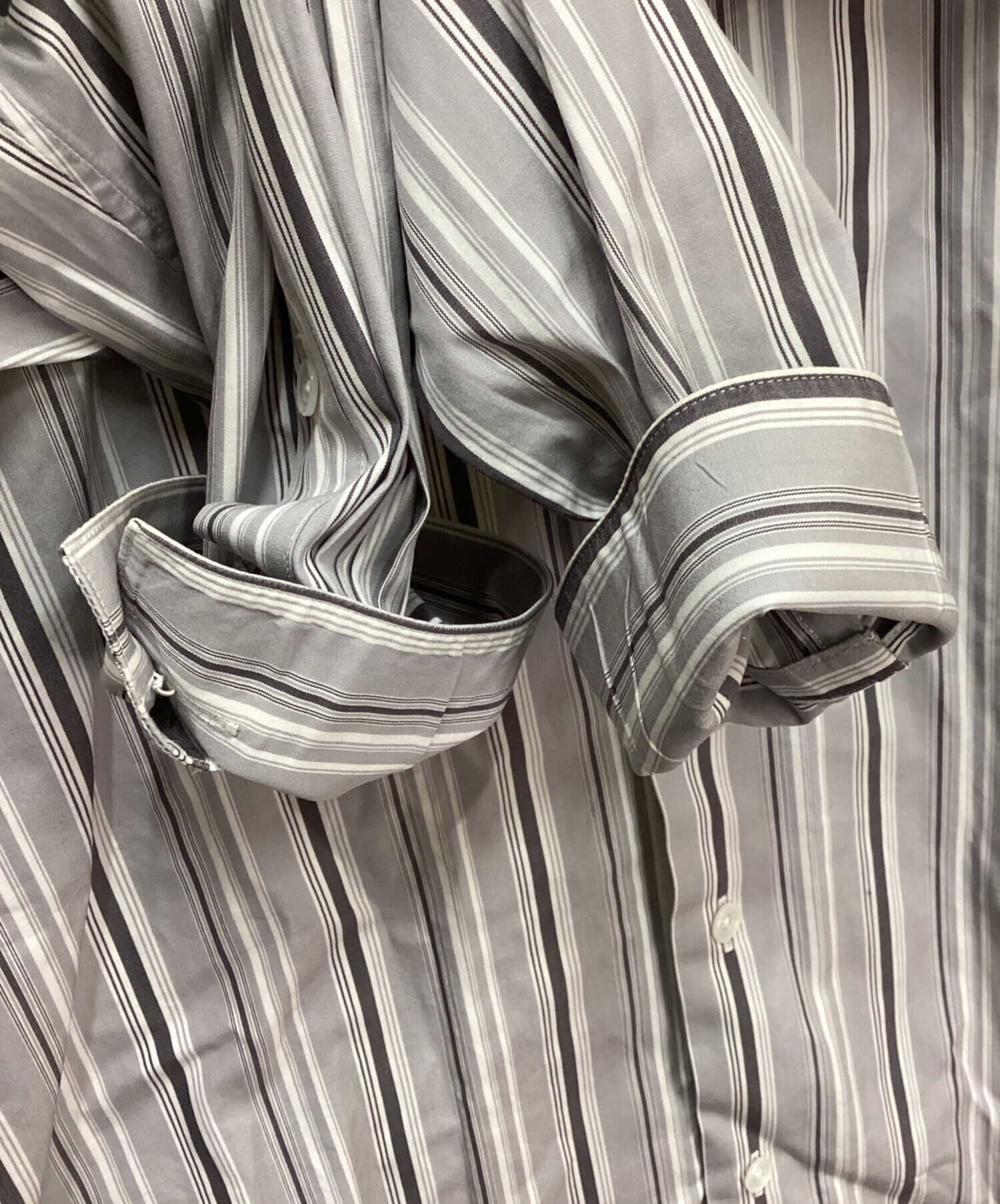 中古・古着通販】HERMES (エルメス) セリエカフスストライプシャツ