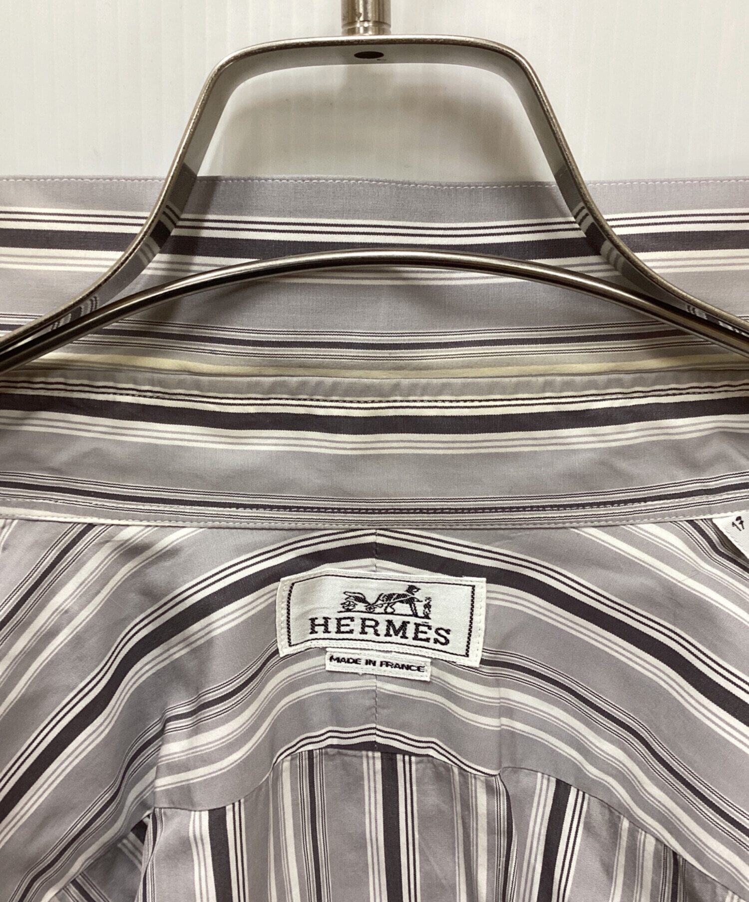 中古・古着通販】HERMES (エルメス) セリエカフスストライプシャツ