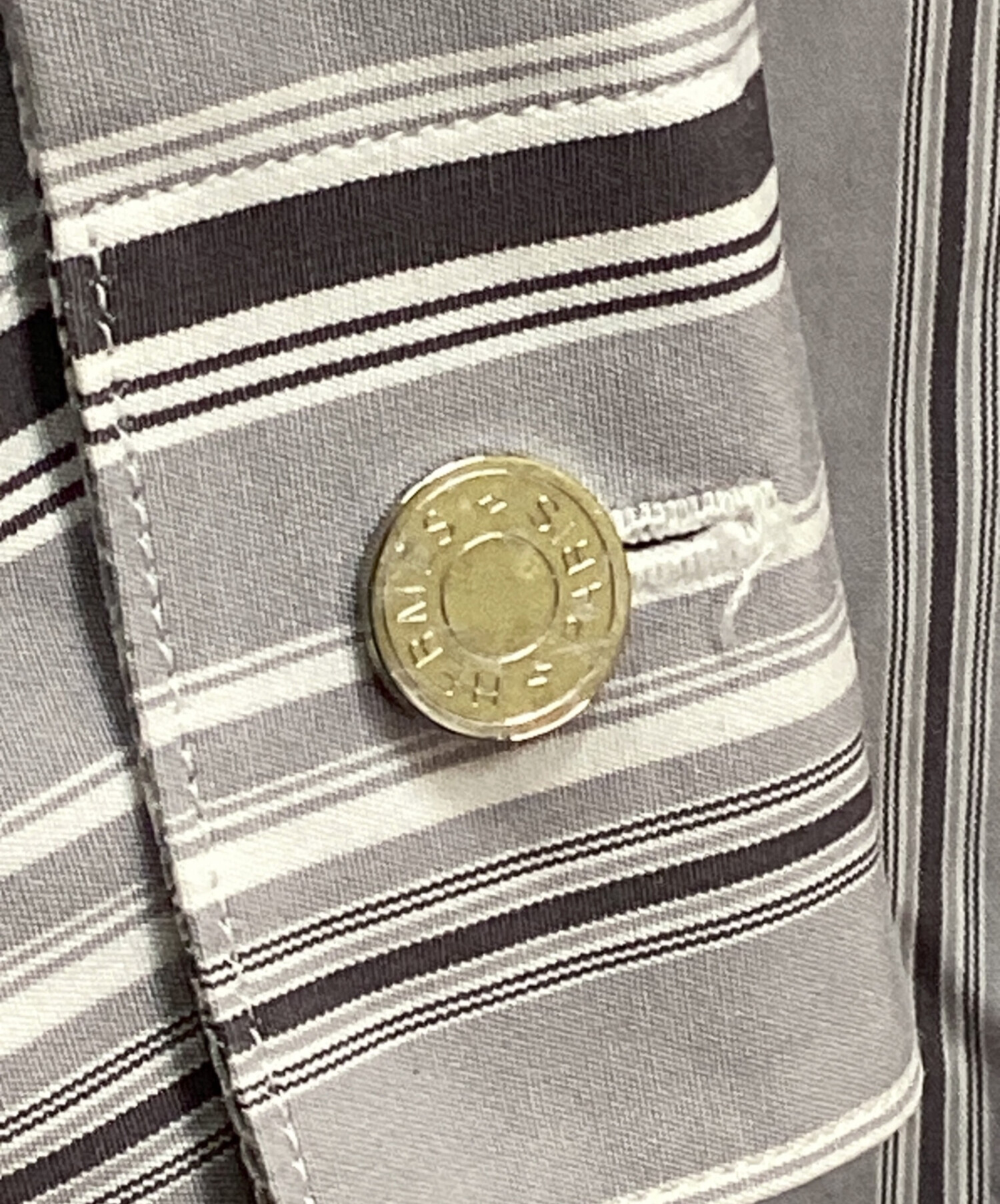 中古・古着通販】HERMES (エルメス) セリエカフスストライプシャツ