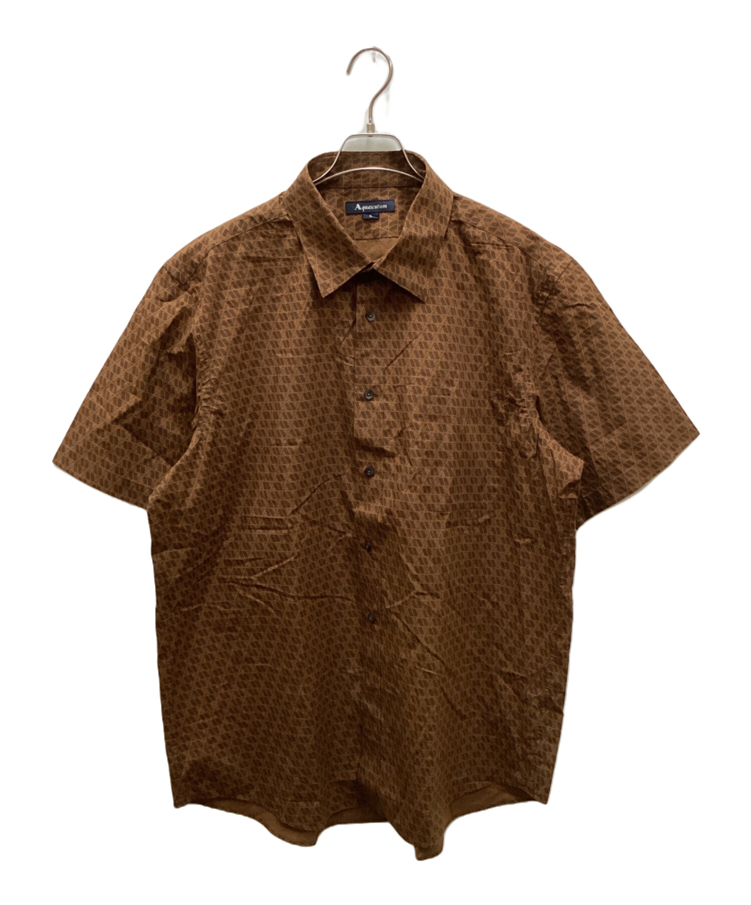 アクアスキュータム シアーシャツ レディース L  ブラウン【中古】【新入荷】★ 中古・古着通販】Aquascutum (アクアスキュータム) ロゴシャツ