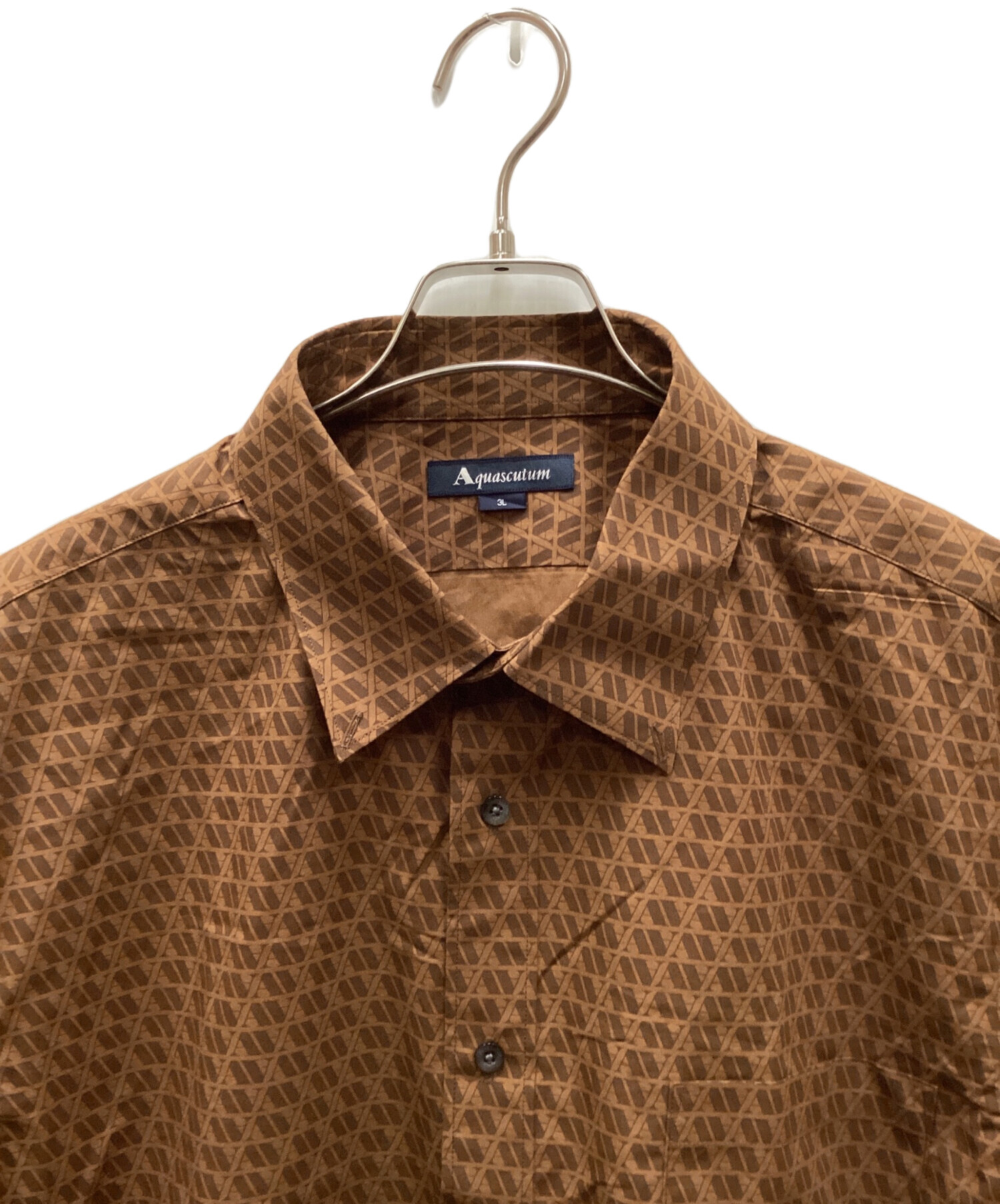 アクアスキュータム シアーシャツ レディース L  ブラウン【中古】【新入荷】★ 中古・古着通販】Aquascutum (アクアスキュータム) ロゴシャツ
