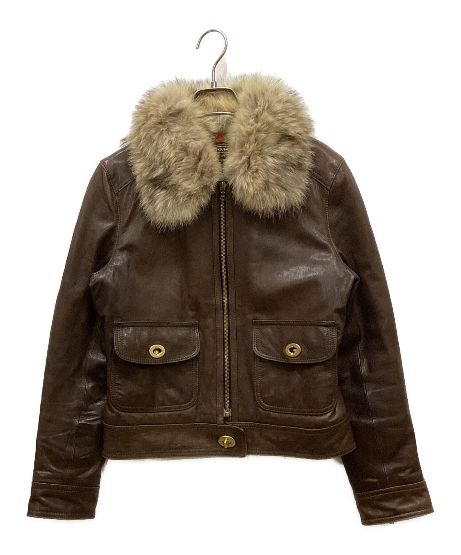 中古・古着通販】COACH (コーチ) コヨーテファーラムレザージャケット