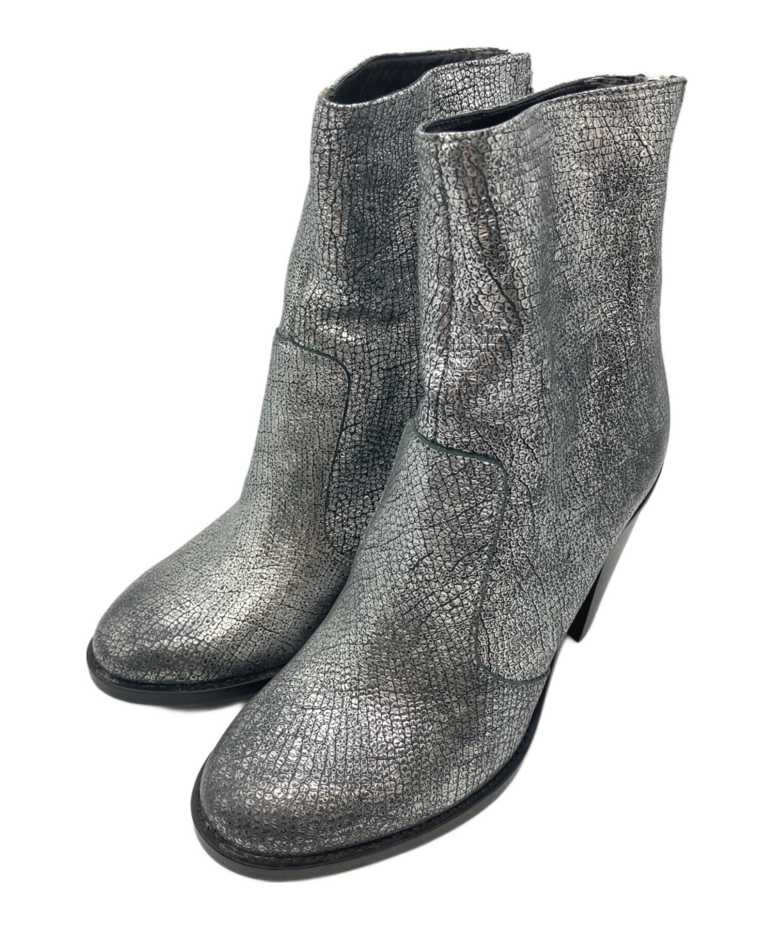 中古・古着通販】DIESEL (ディーゼル) ショートブーツ シルバー サイズ 