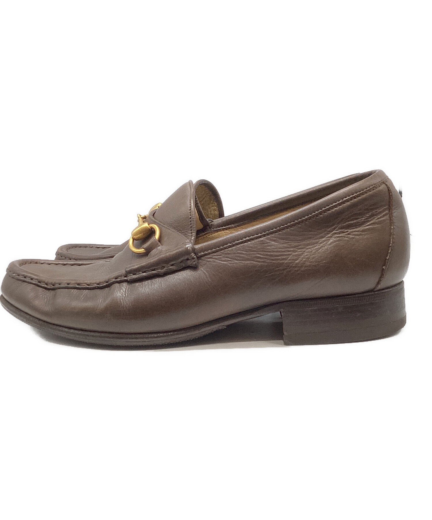 中古・古着通販】GUCCI (グッチ) ビットローファー ブラウン サイズ:7