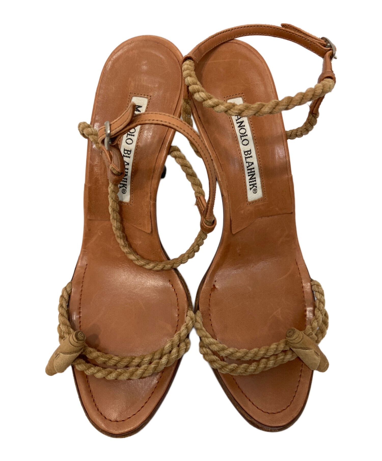 マノロブラニク　ストラップ　ハイヒール　サンダル　極美品 中古・古着通販】Manolo Blahnik (マノロブラニク) ロープストラップ
