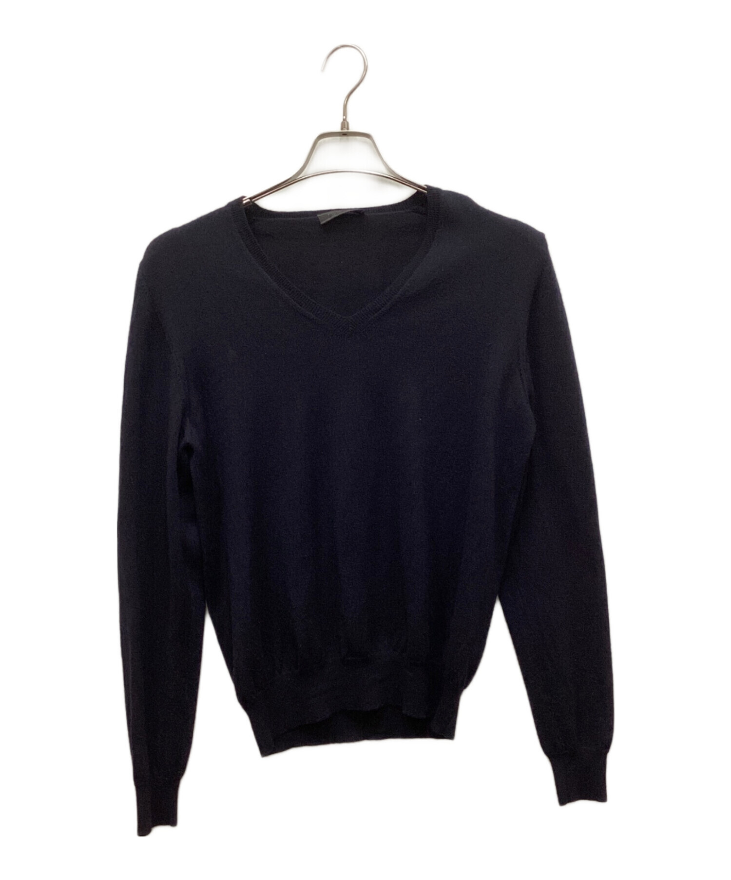 中古・古着通販】PRADA (プラダ) Vネックニット ネイビー サイズ:48