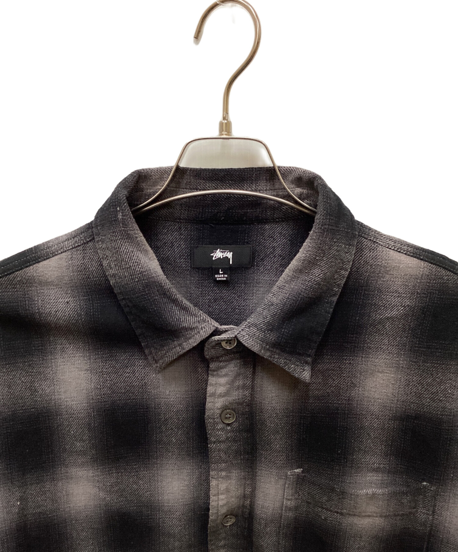 中古・古着通販】stussy (ステューシー) Pete Plaid shirt ブラック