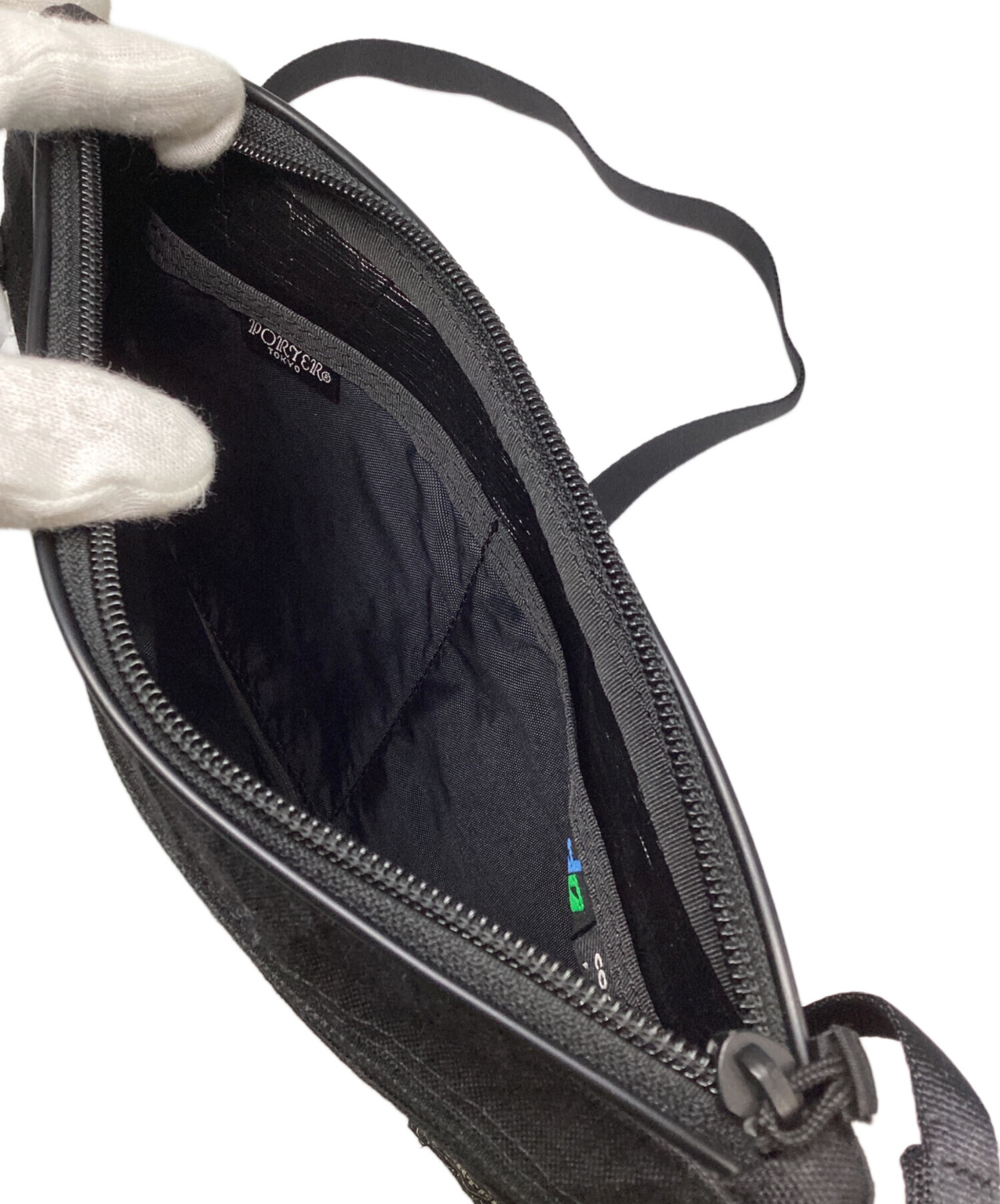 中古・古着通販】PORTER (ポーター) ハイブリッドサコッシュ ブラック