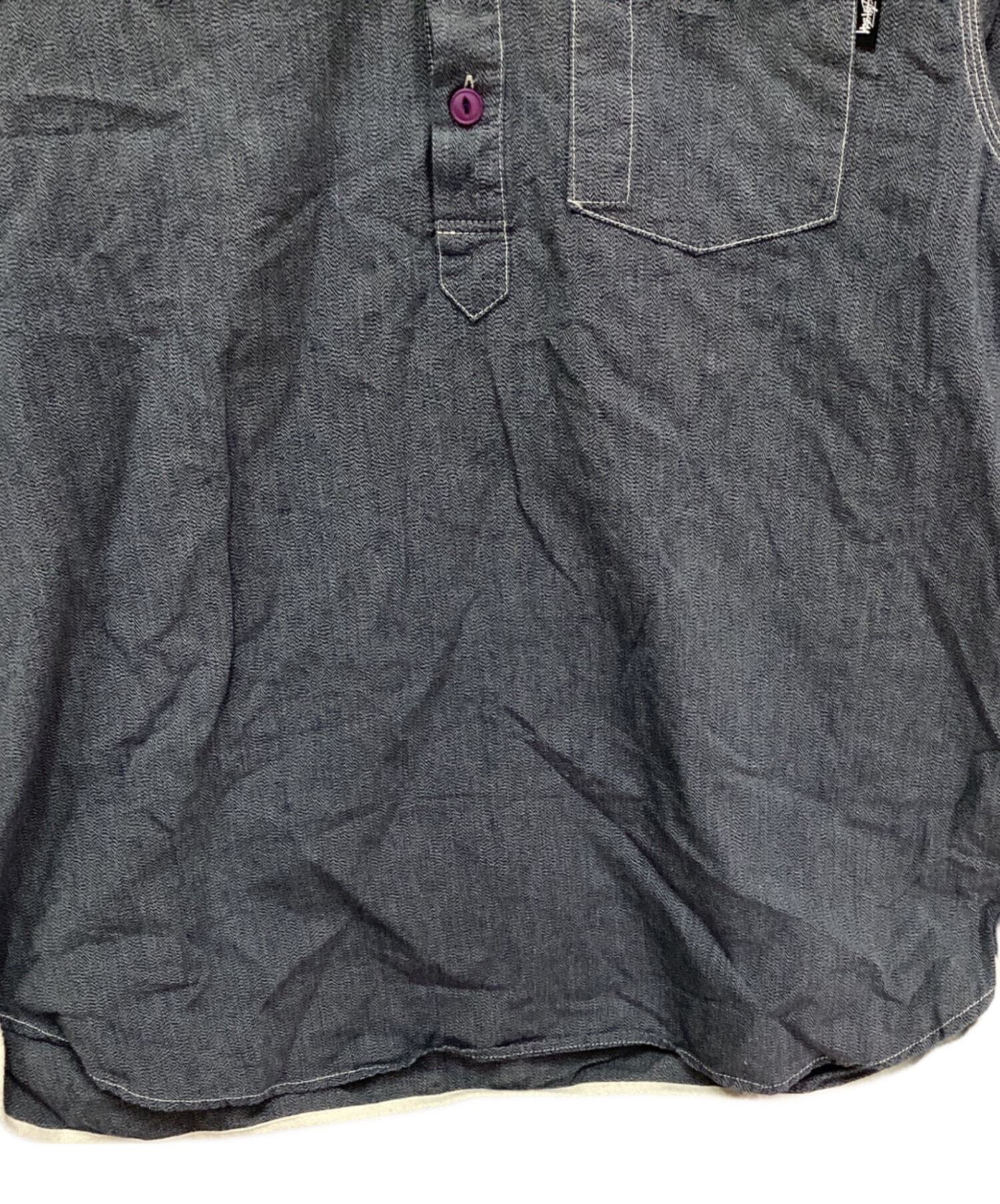 中古・古着通販】stussy (ステューシー) ヘンリーネックシャンブレー