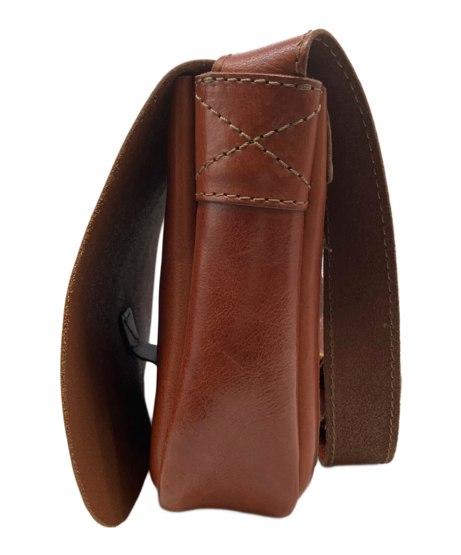 中古・古着通販】Herz (ヘルツ) レザーフラップショルダーバッグ