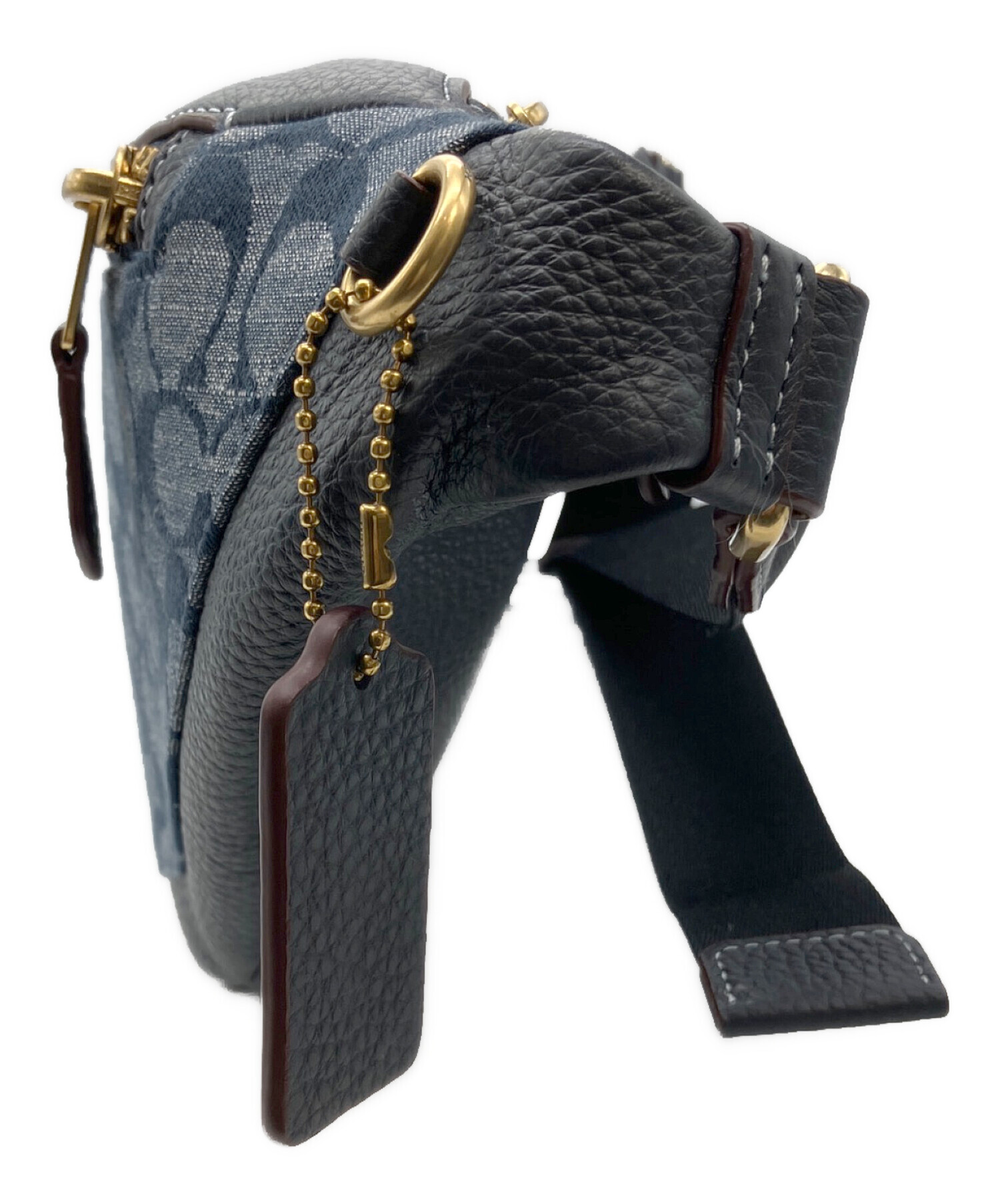 中古・古着通販】COACH (コーチ) ワーレン ベルト バッグ ネイビー