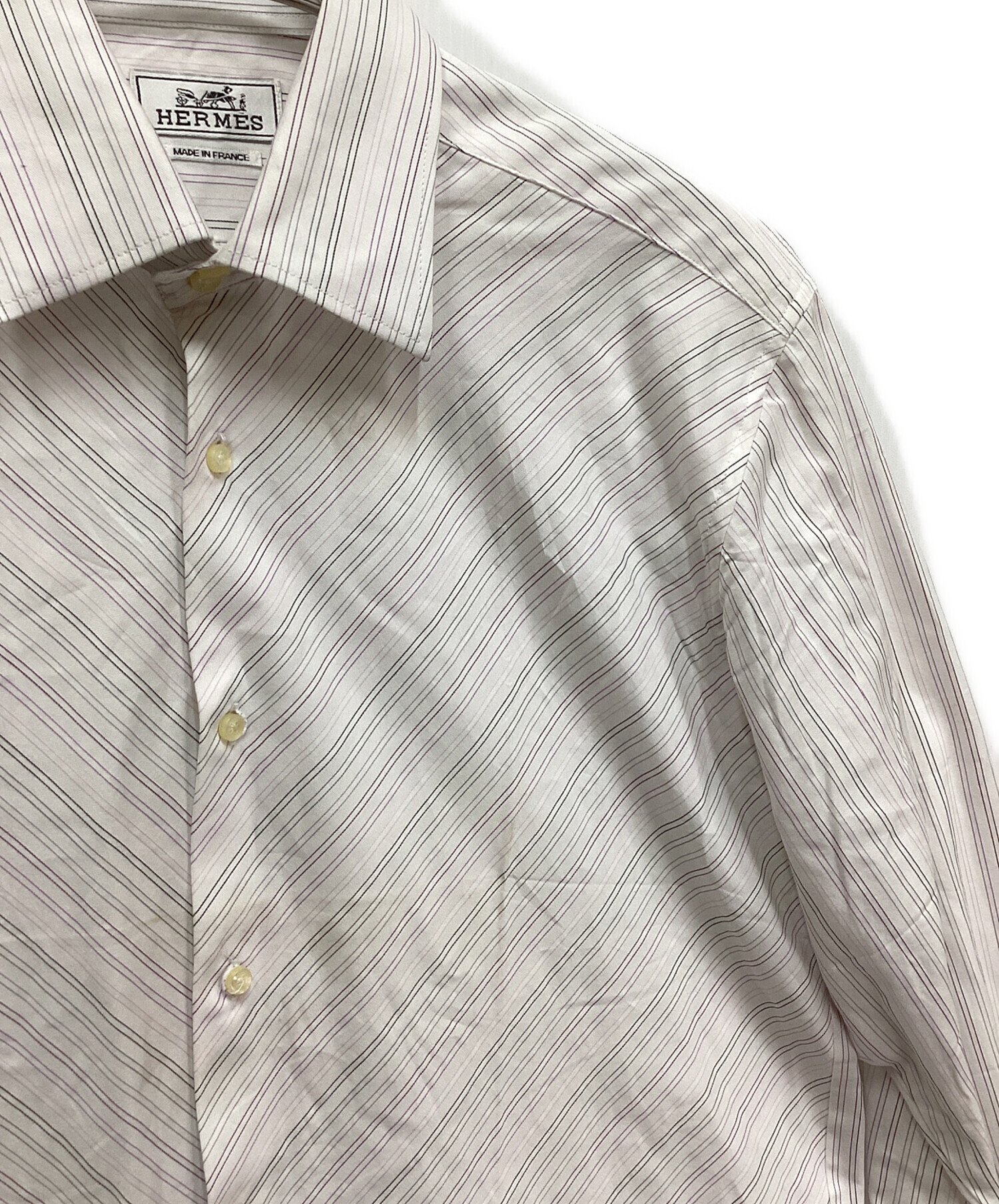 中古・古着通販】HERMES (エルメス) セリエボタンストライプシャツ