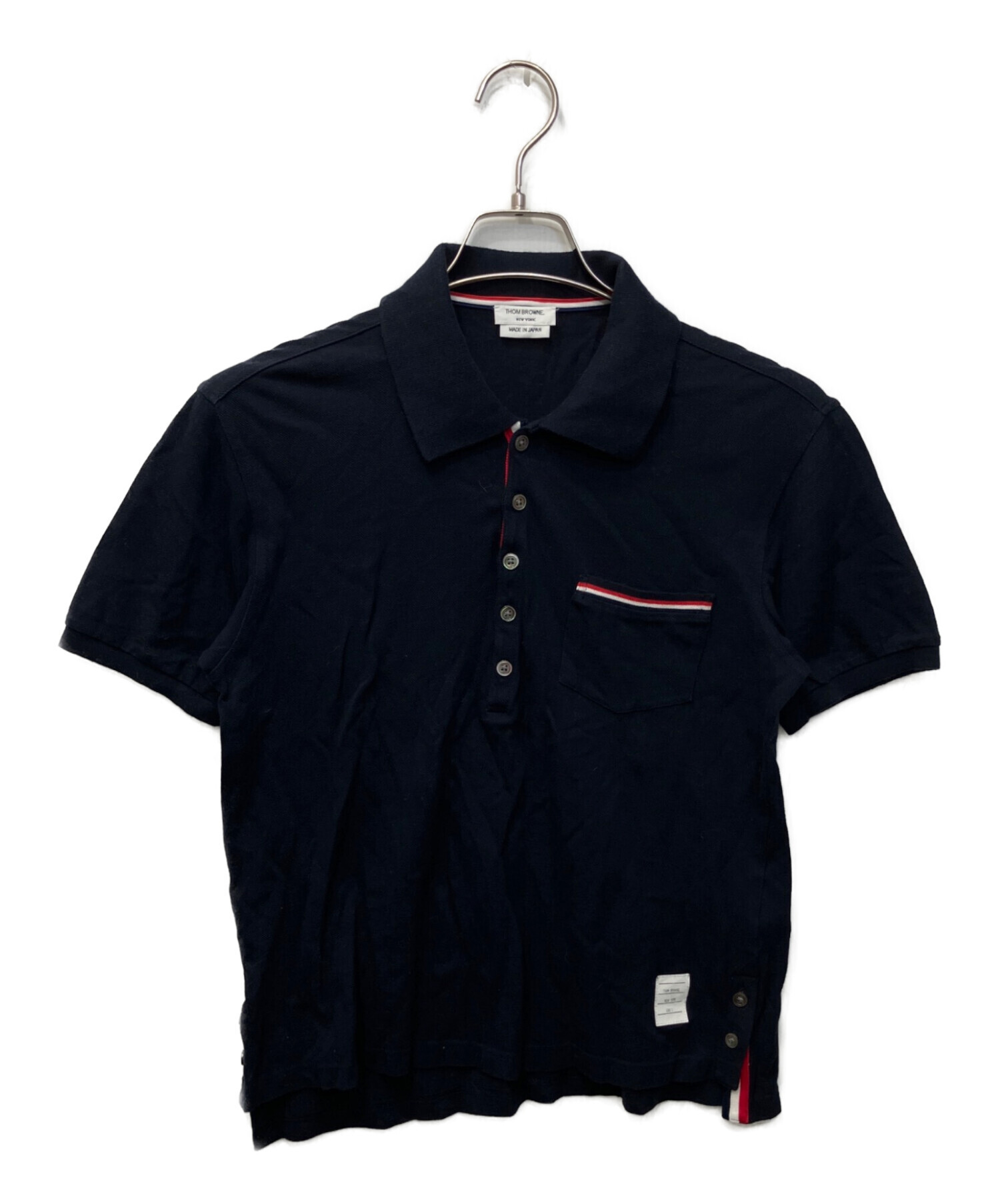 中古・古着通販】Thom Browne (トムブラウン) ポロシャツ ネイビー