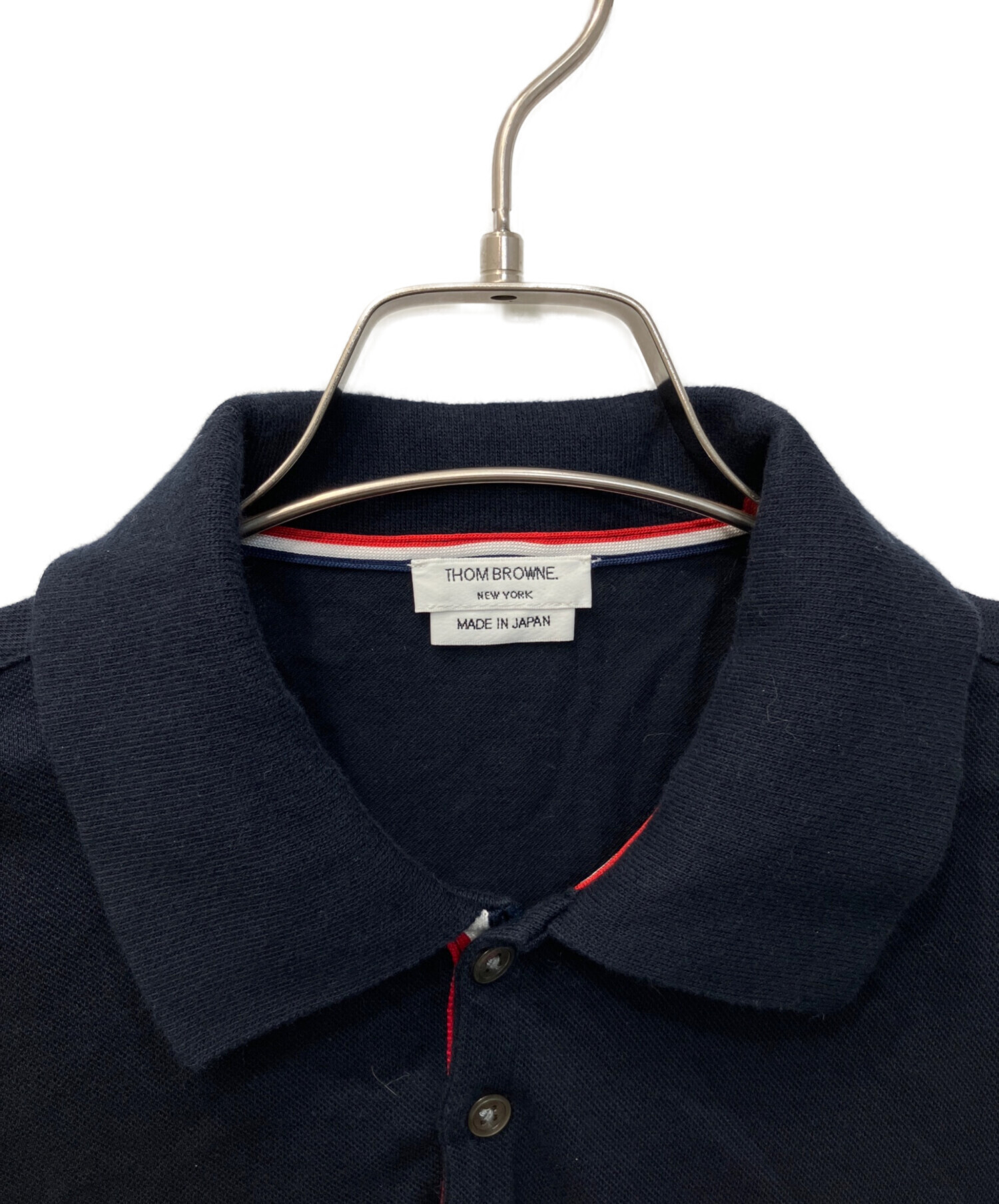 中古・古着通販】Thom Browne (トムブラウン) ポロシャツ ネイビー