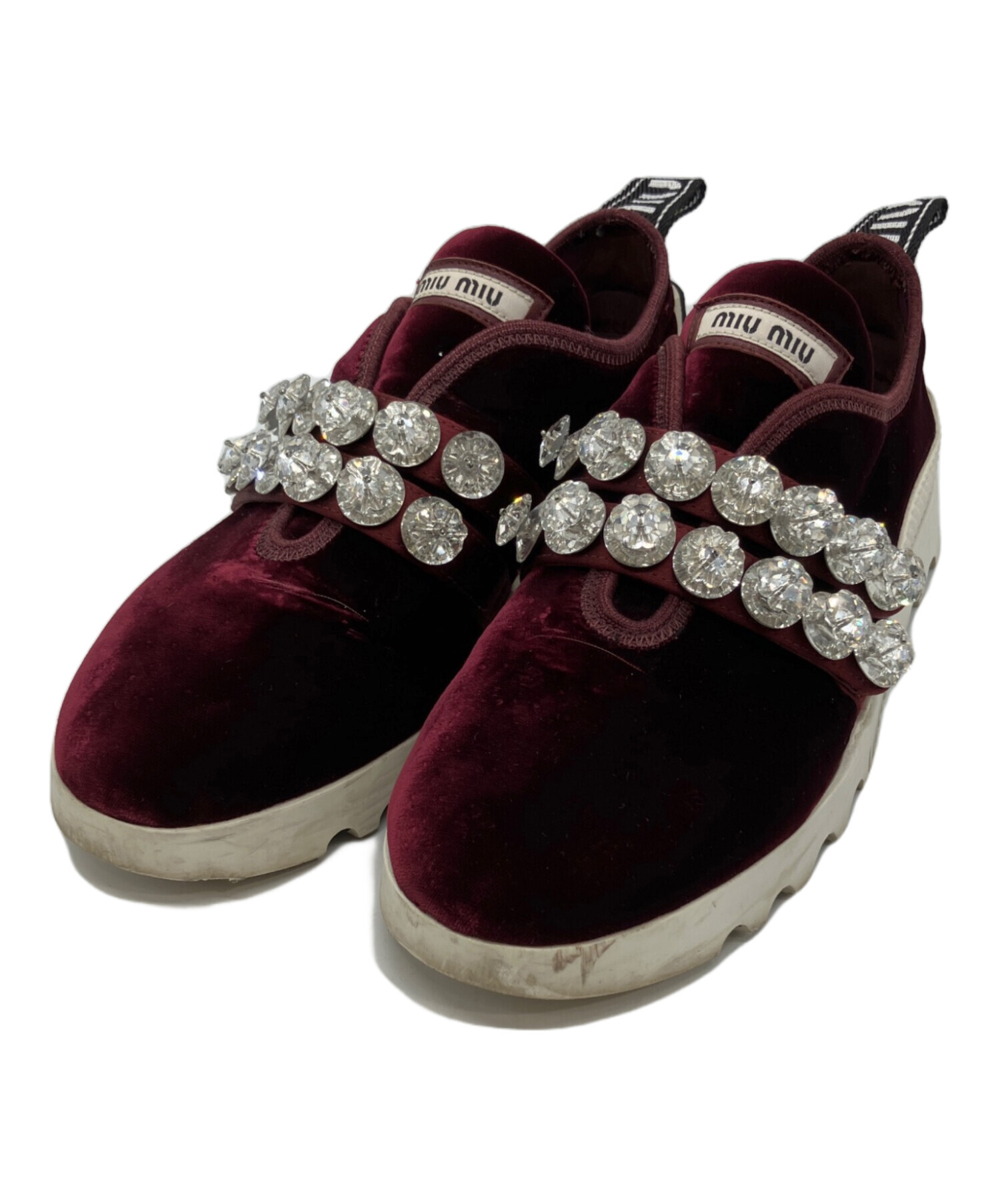 中古・古着通販】MIU MIU (ミュウミュウ) ビジューベロアスニーカー