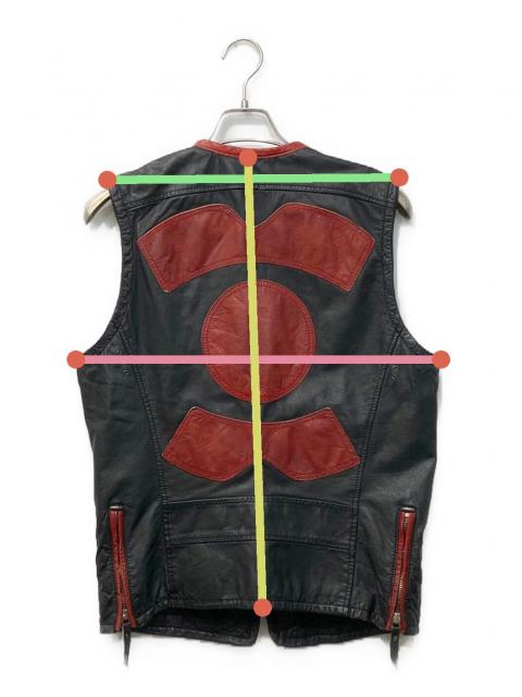 中古・古着通販】DIESEL (ディーゼル) レザーベスト ネイビー サイズ:S