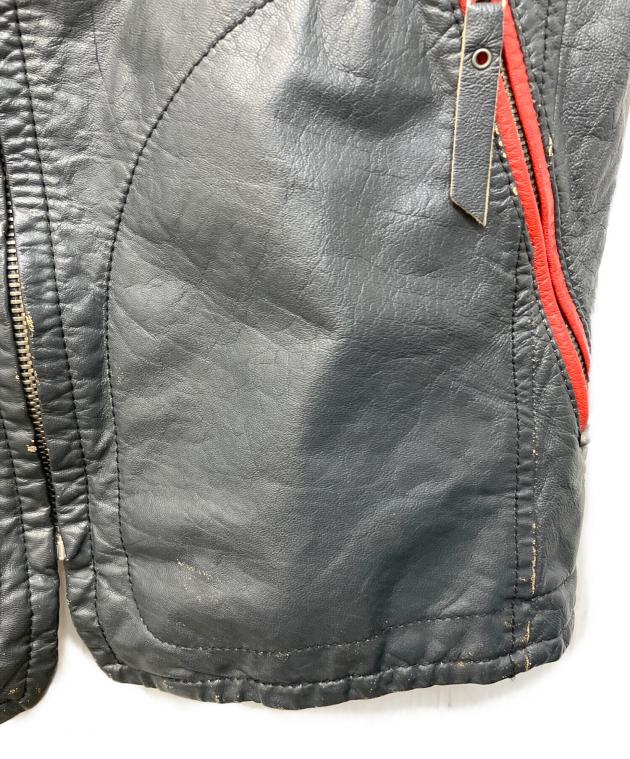 中古・古着通販】DIESEL (ディーゼル) レザーベスト ネイビー サイズ:S