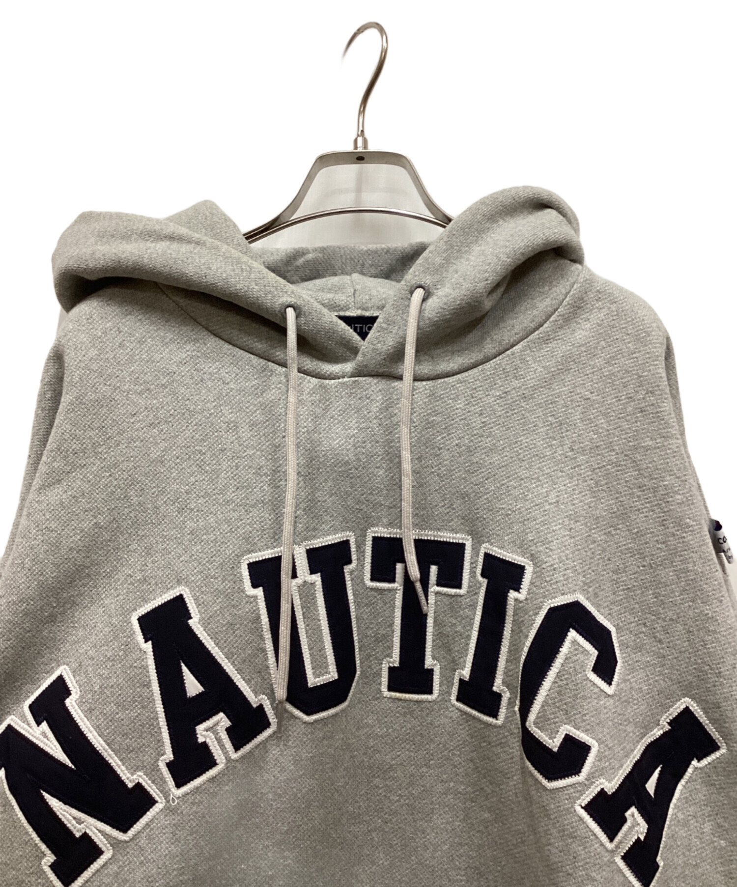 中古・古着通販】NAUTICA (ノーティカ) Arch logo sweat Hoodie グレー