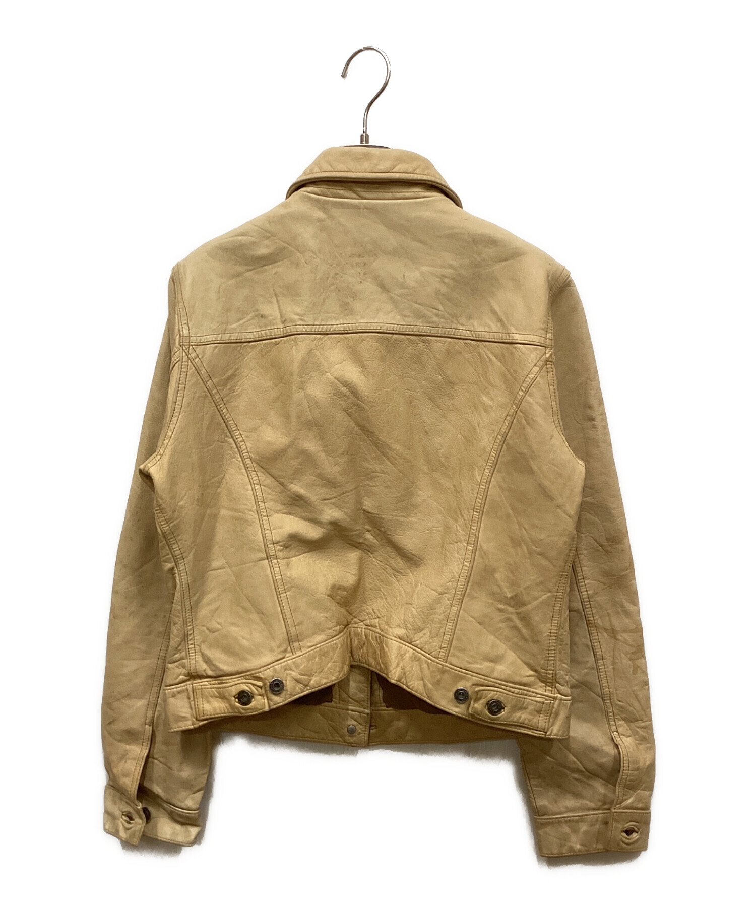 OLD GAP スウェード レザー 3rd型 トラッカージャケット Mベージュ 中古・古着通販】GAP (ギャップ) レザートラッカージャケット ベージュ