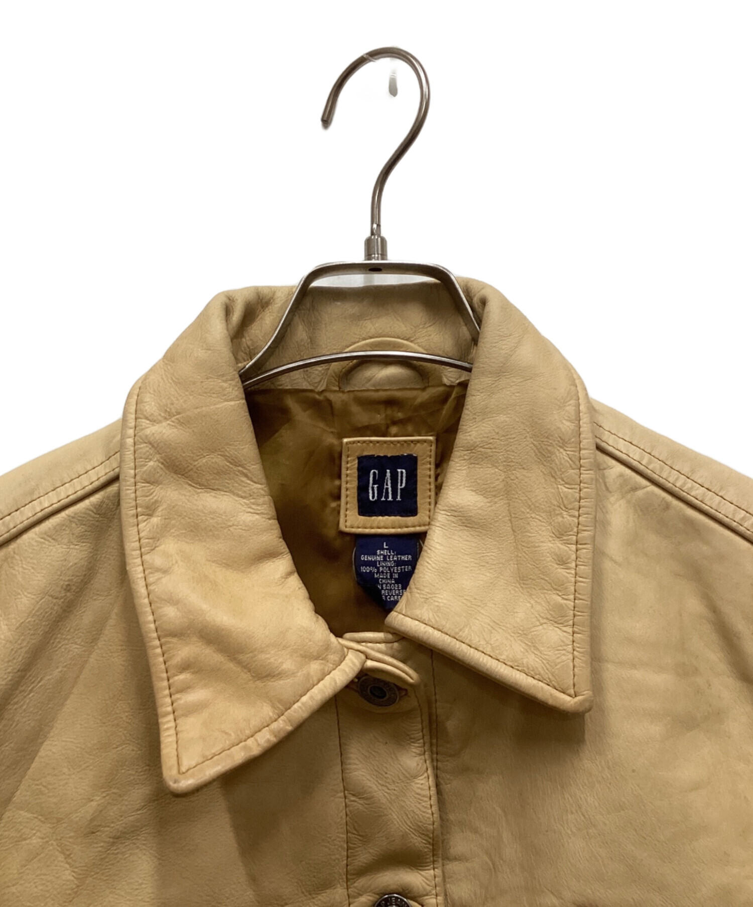 OLD GAP スウェード レザー 3rd型 トラッカージャケット Mベージュ OLD GAP(オールドギャップ) 00's 3rd type suede trucker jacket