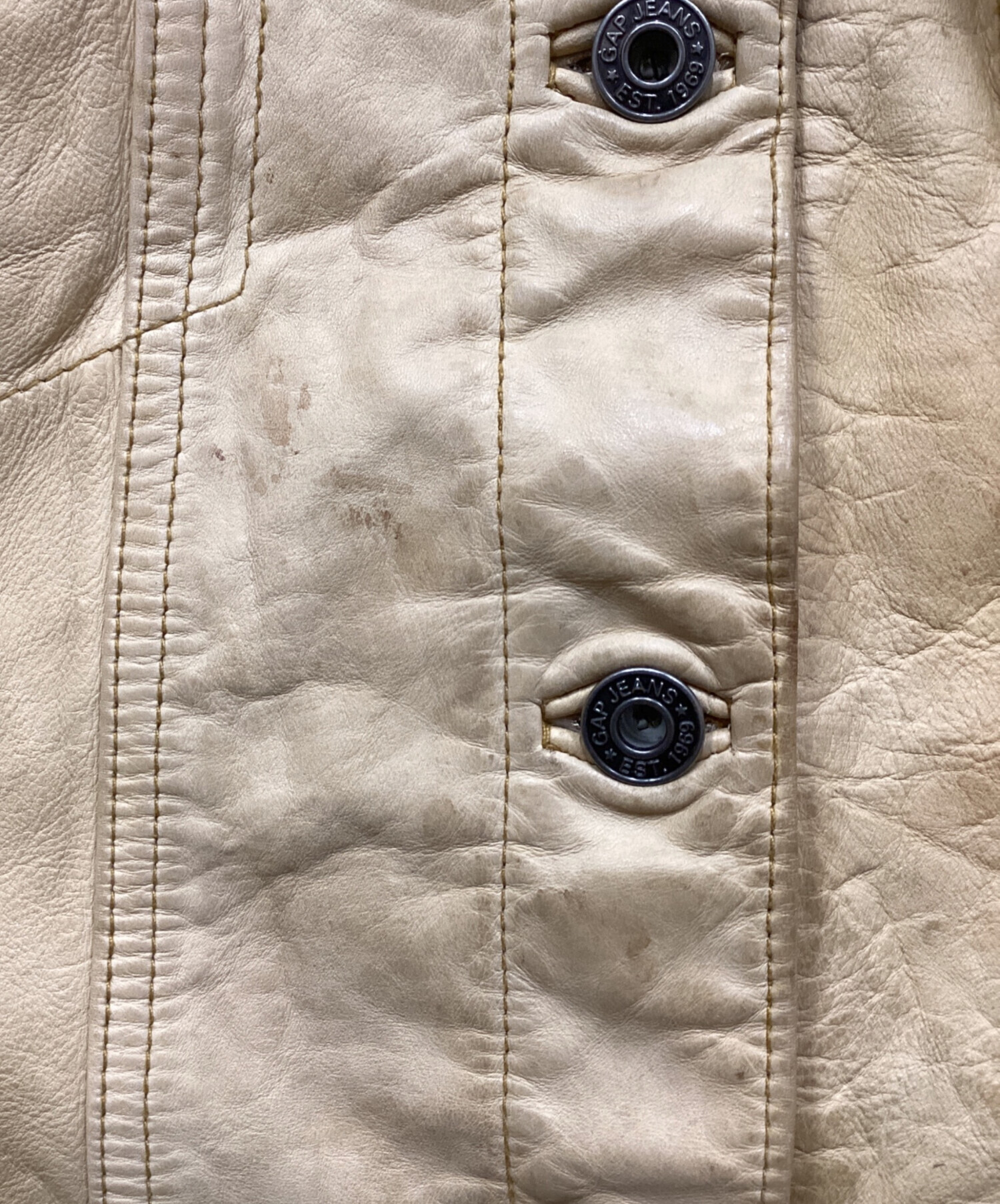 中古・古着通販】GAP (ギャップ) レザートラッカージャケット ベージュ