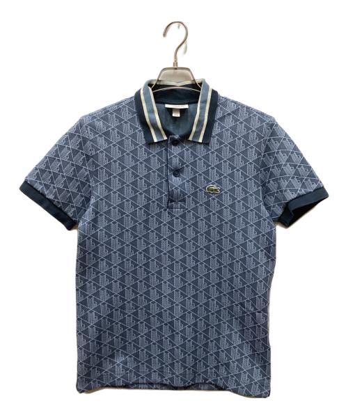 LACOSTE ラコステ ポロシャツ L モノグラム ジャガード ブルー 中古・古着通販】LACOSTE (ラコステ) モノグラムジャガードポロシャツ