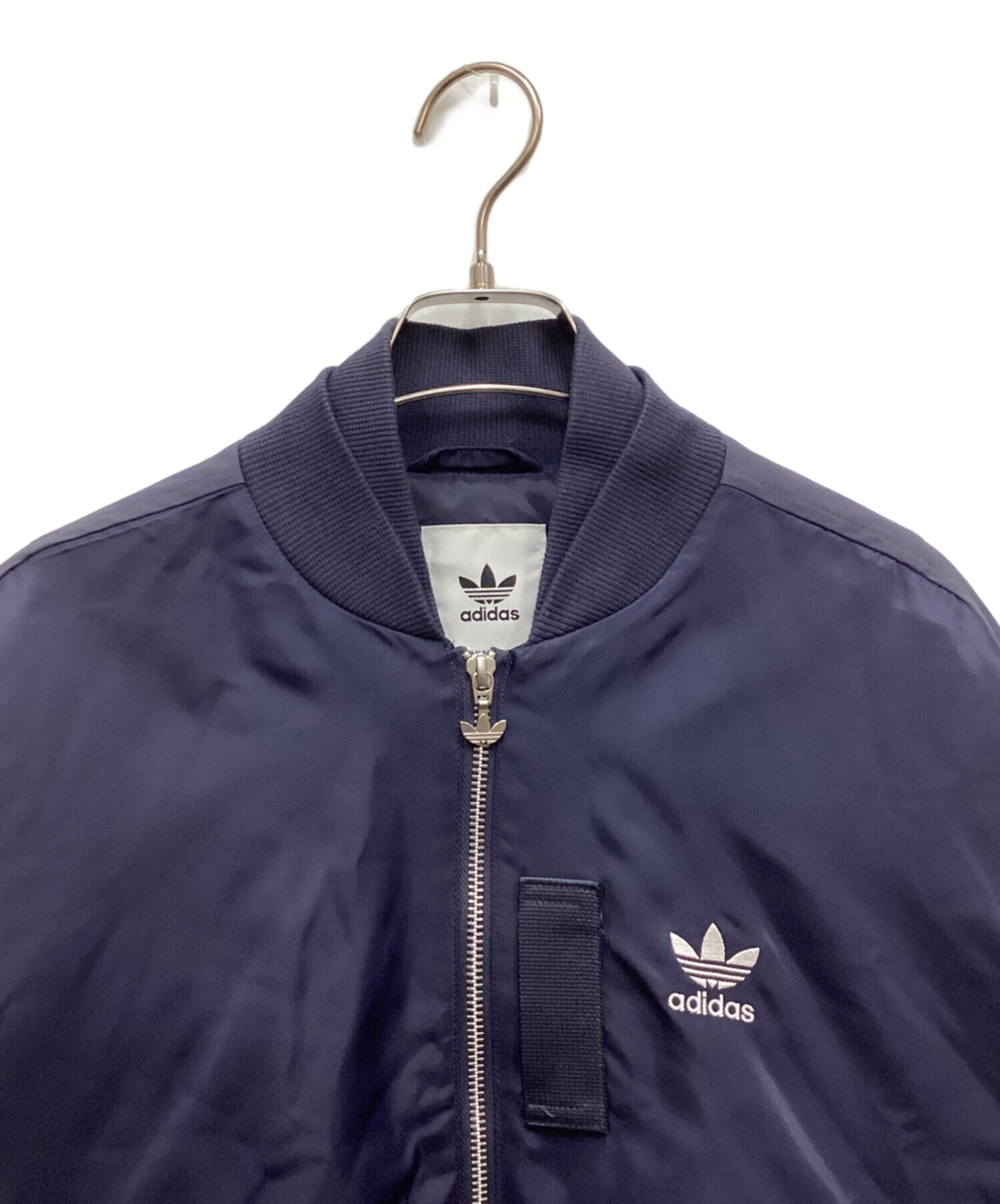 ポン太adidas ネイビー ジップアップジャケット 中古・古着通販】adidas (アディダス) サイドジップブルゾン ネイビー
