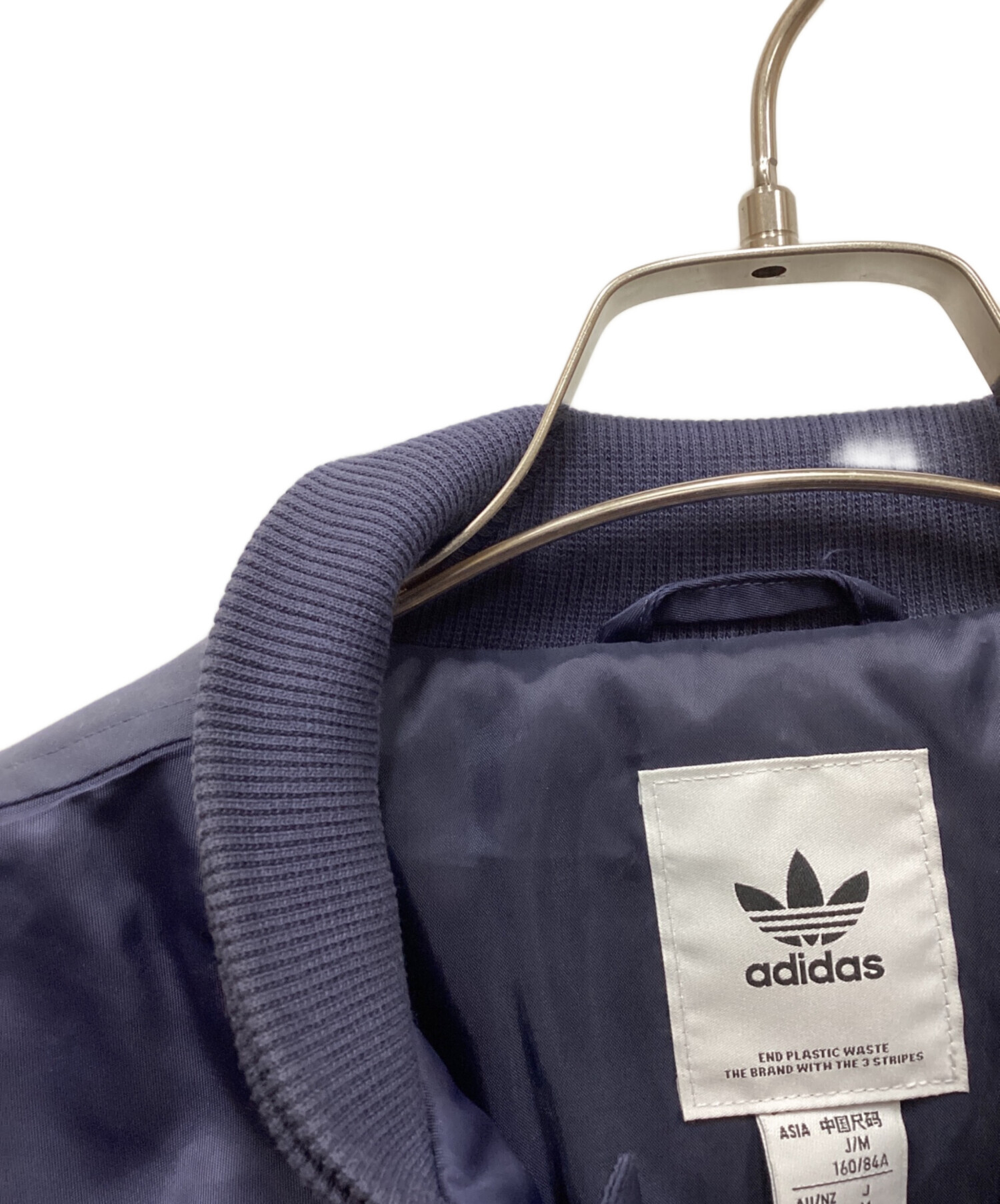 中古・古着通販】adidas (アディダス) サイドジップブルゾン ネイビー