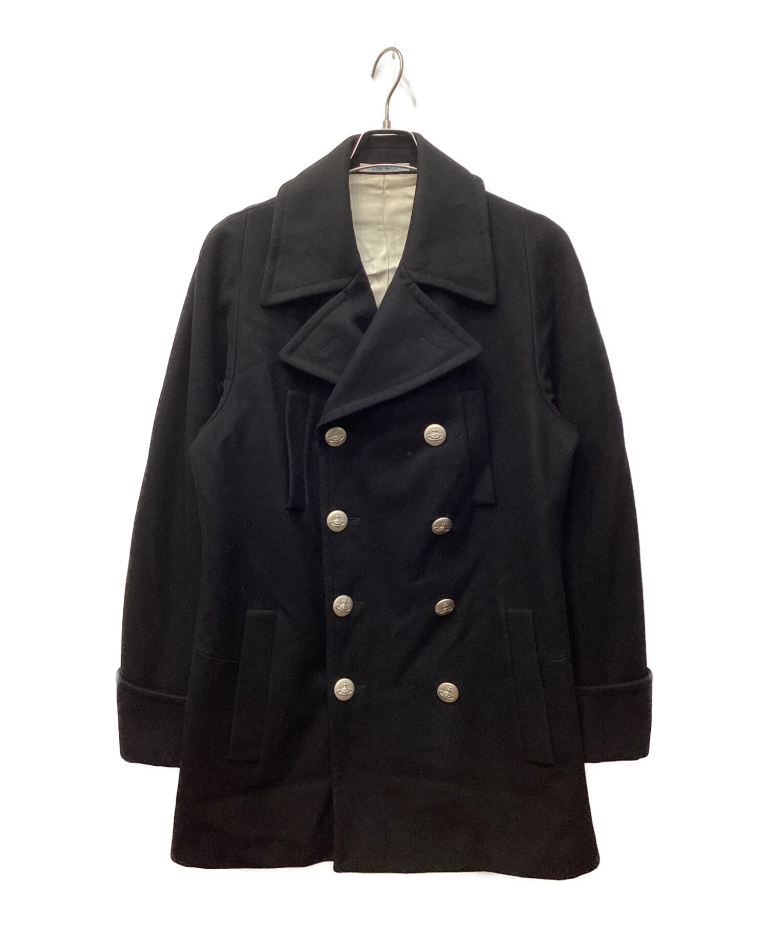 【Vivienne Westwood】ピーコート 銀オーブボタン 黒 48サイズ 中古・古着通販】Vivienne Westwood (ヴィヴィアンウエストウッド) 銀