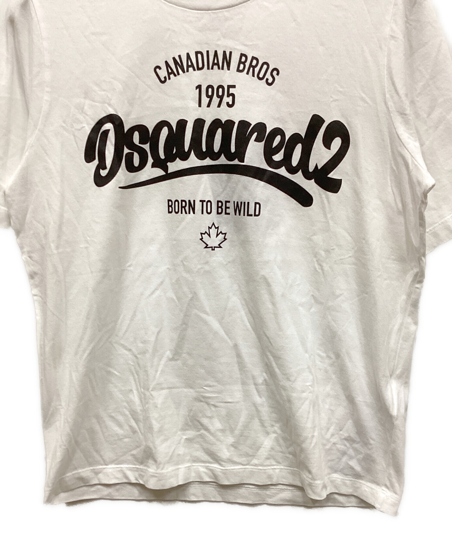 DSQUARED ディースクエアード Tシャツ・カットソー S 白 【古着】【中古】【送料無料】 中古・古着通販】DSQUARED2 (ディースクエアード) 半袖カットソー